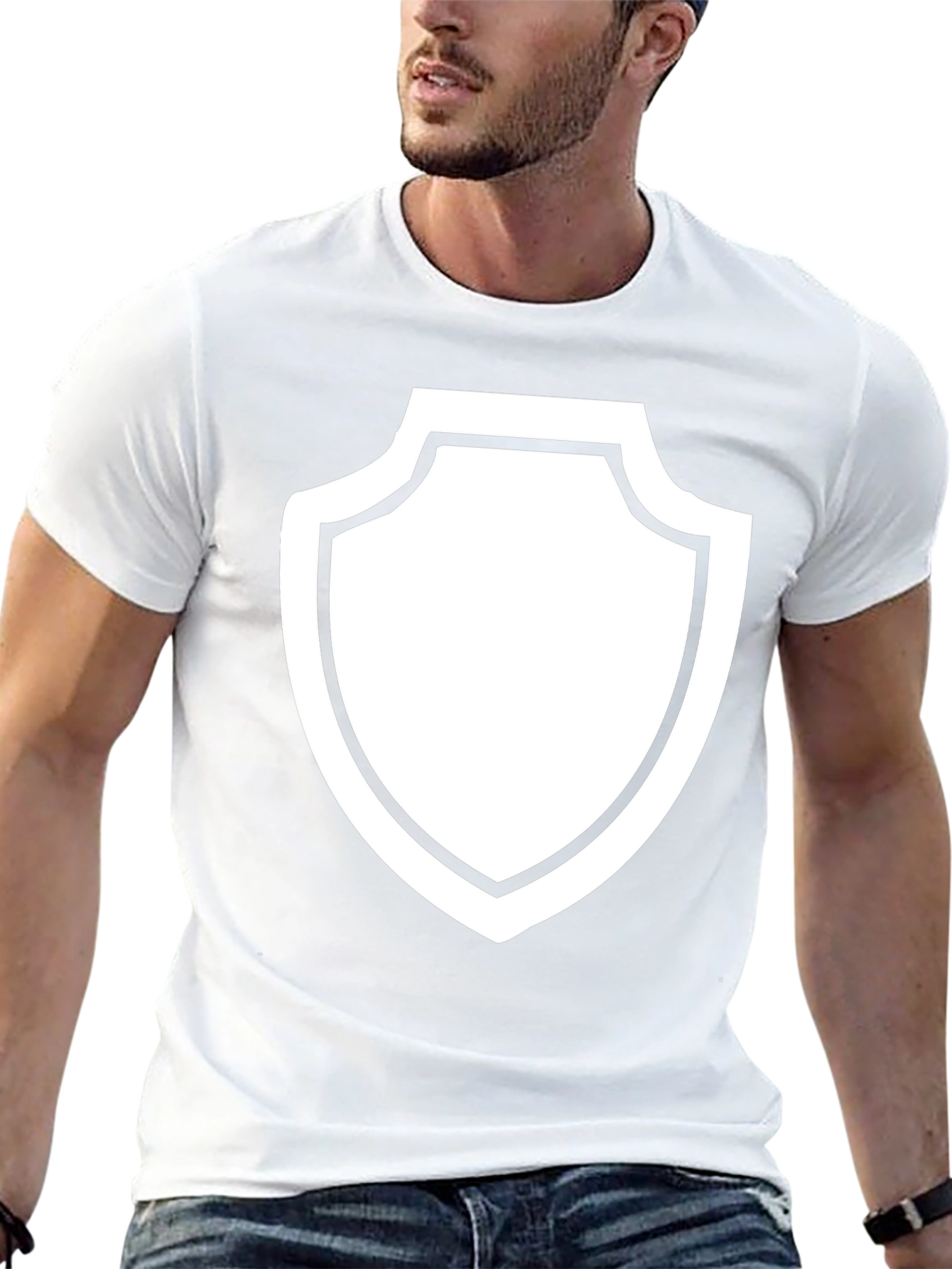 Black T-Shirt with Shield Graphic