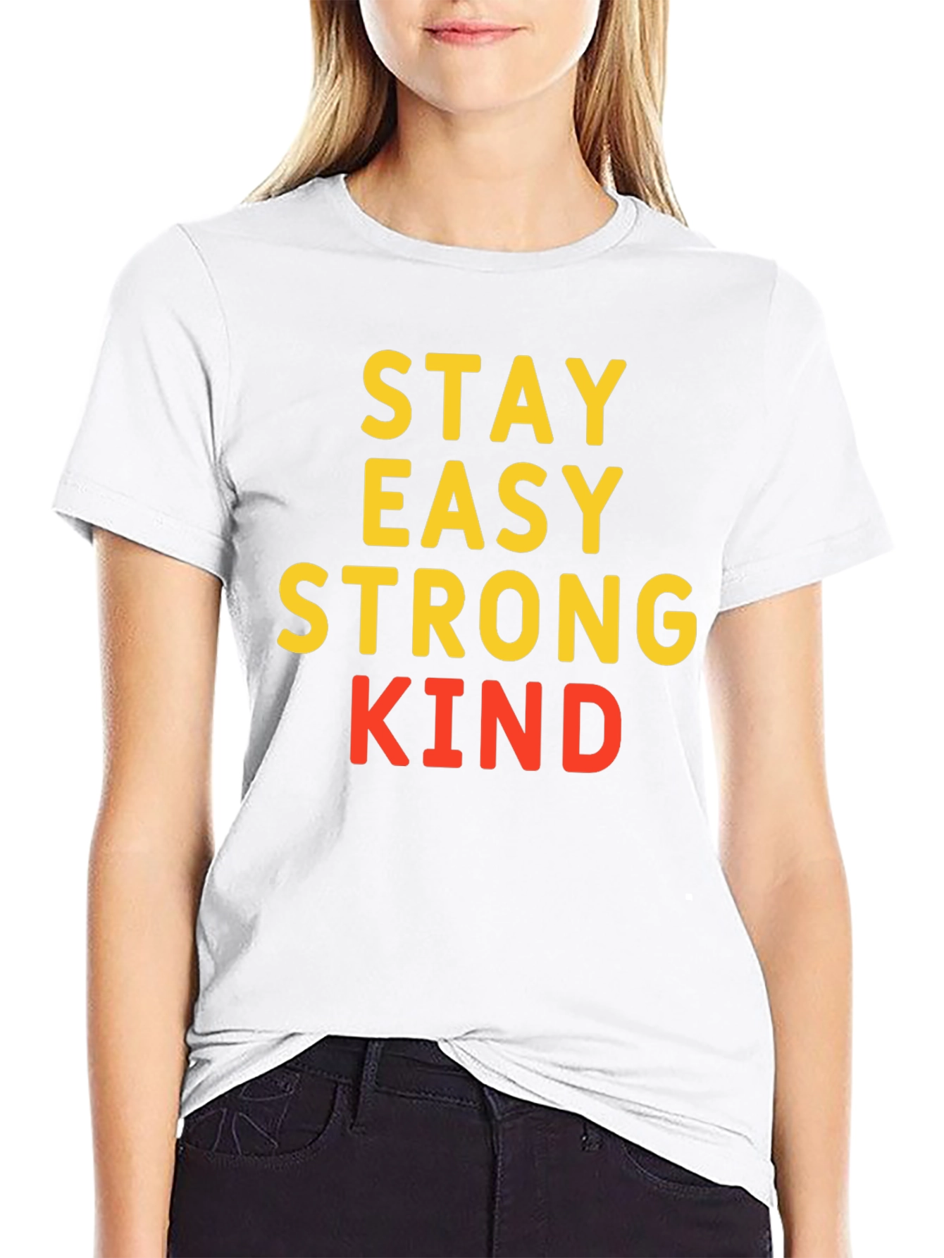 Stay Easy Strong Kind T-Shirt Black Casual Wear