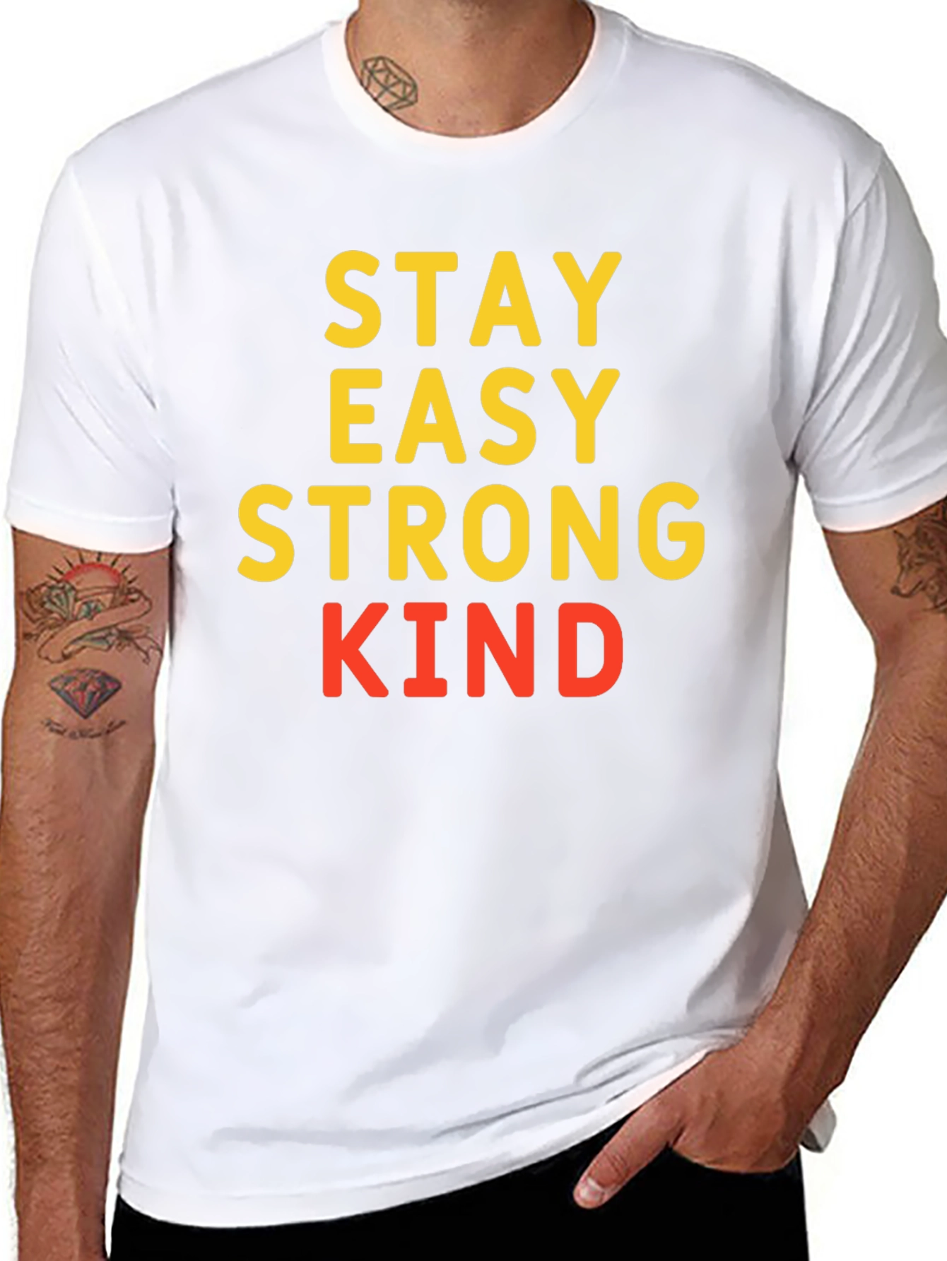Stay Easy Strong Kind T-Shirt Black Casual Wear
