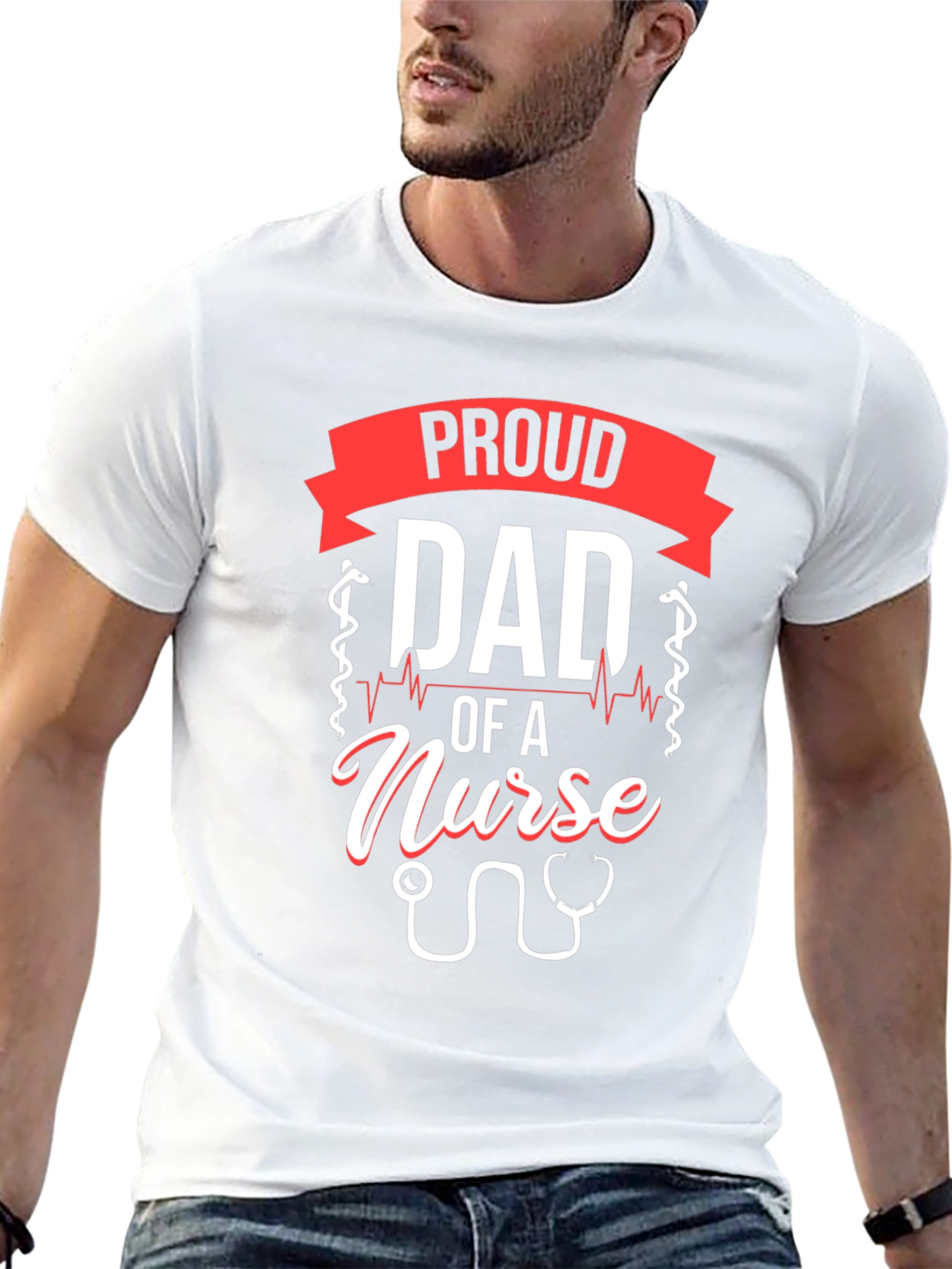 Proud Dad of a Nurse T-Shirt - Black