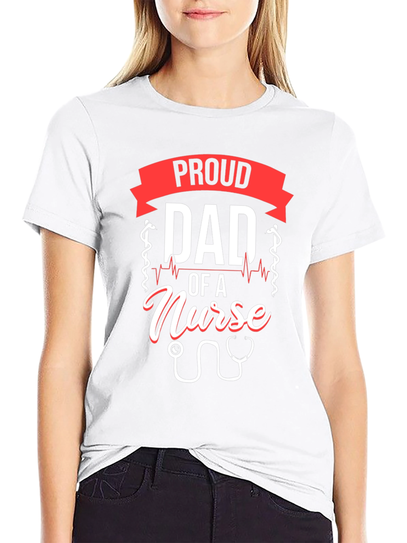 Proud Dad of a Nurse T-Shirt - Black