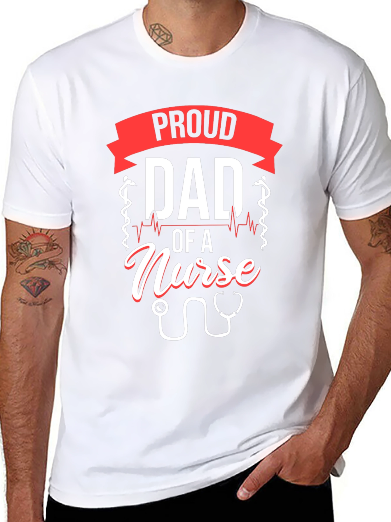 Proud Dad of a Nurse T-Shirt - Black