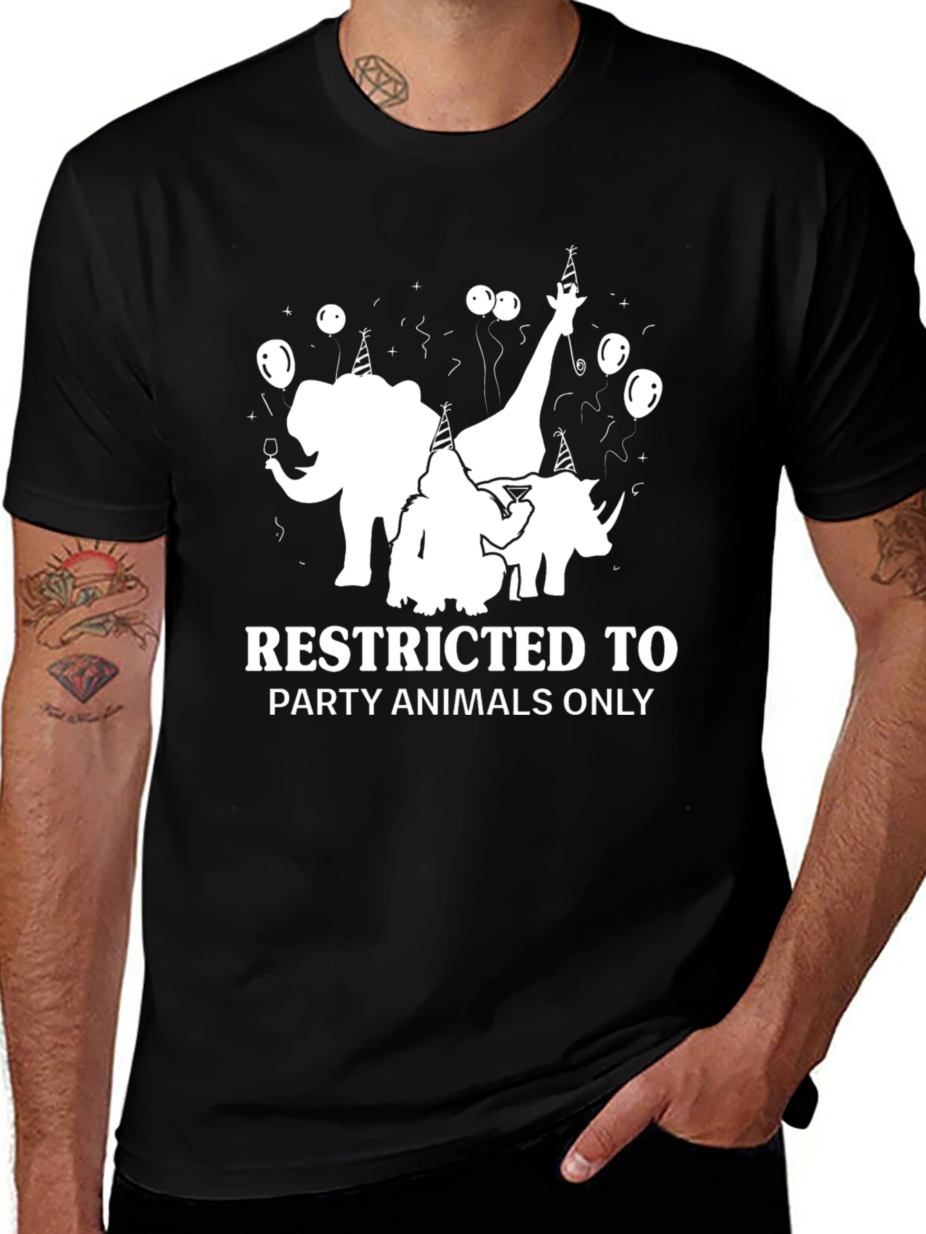 Party Animals Only Graphic Tee - Black