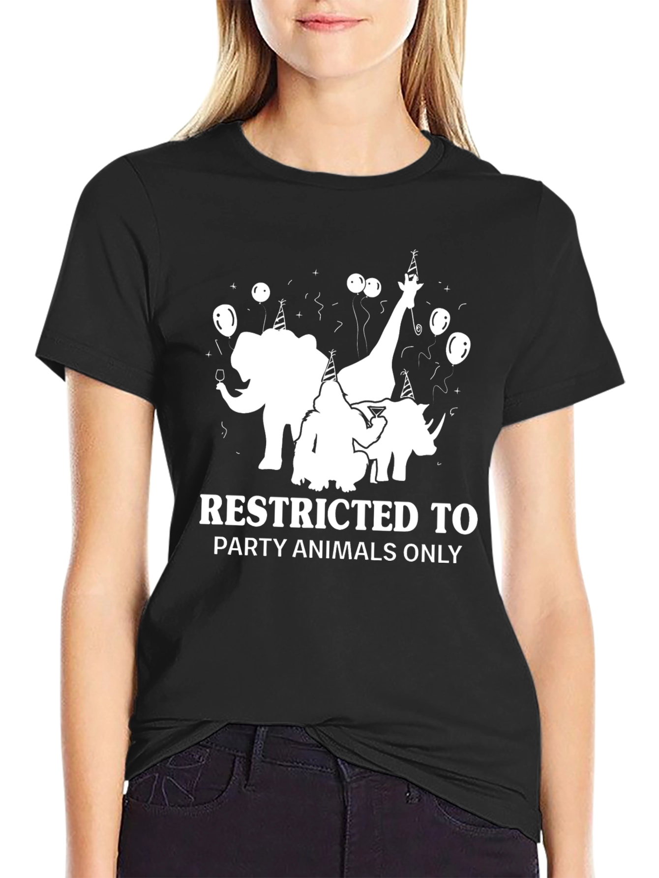 Party Animals Only Graphic Tee - Black