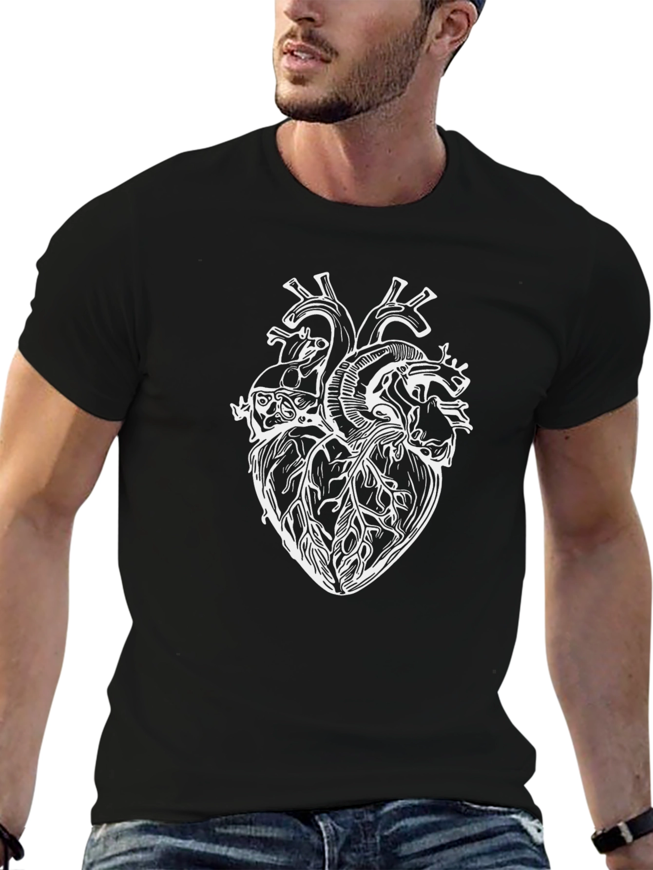 Anatomical Heart Graphic Black T-Shirt