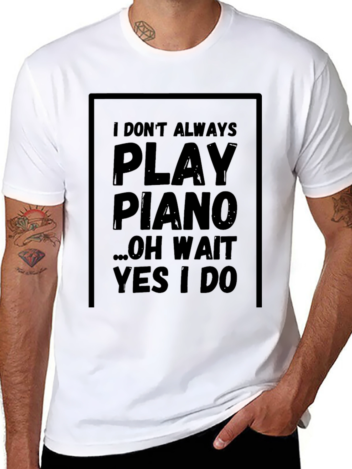 Piano Player Graphic Tee - Musician Humor T-Shirt