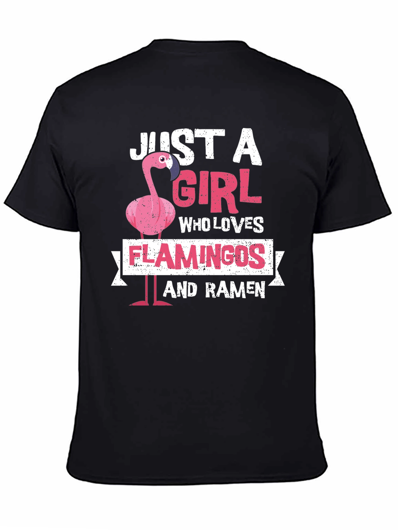 Just A Girl Who Loves Flamingos and Ramen T-Shirt