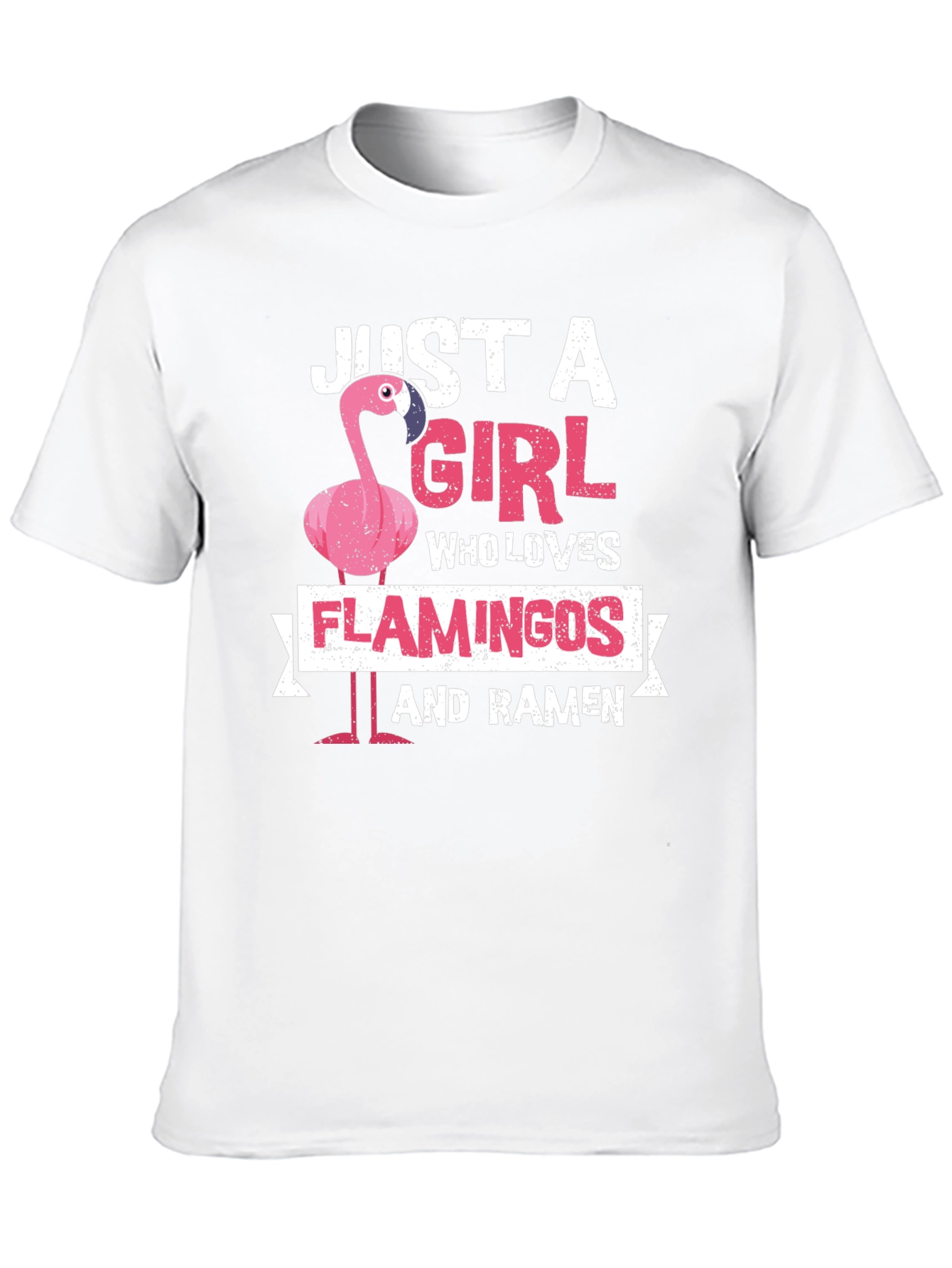 Just A Girl Who Loves Flamingos and Ramen T-Shirt