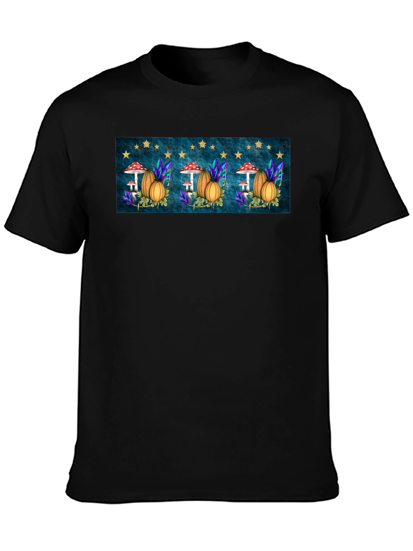 Autumnal Harvest T-Shirt -  Mushrooms & Pumpkins