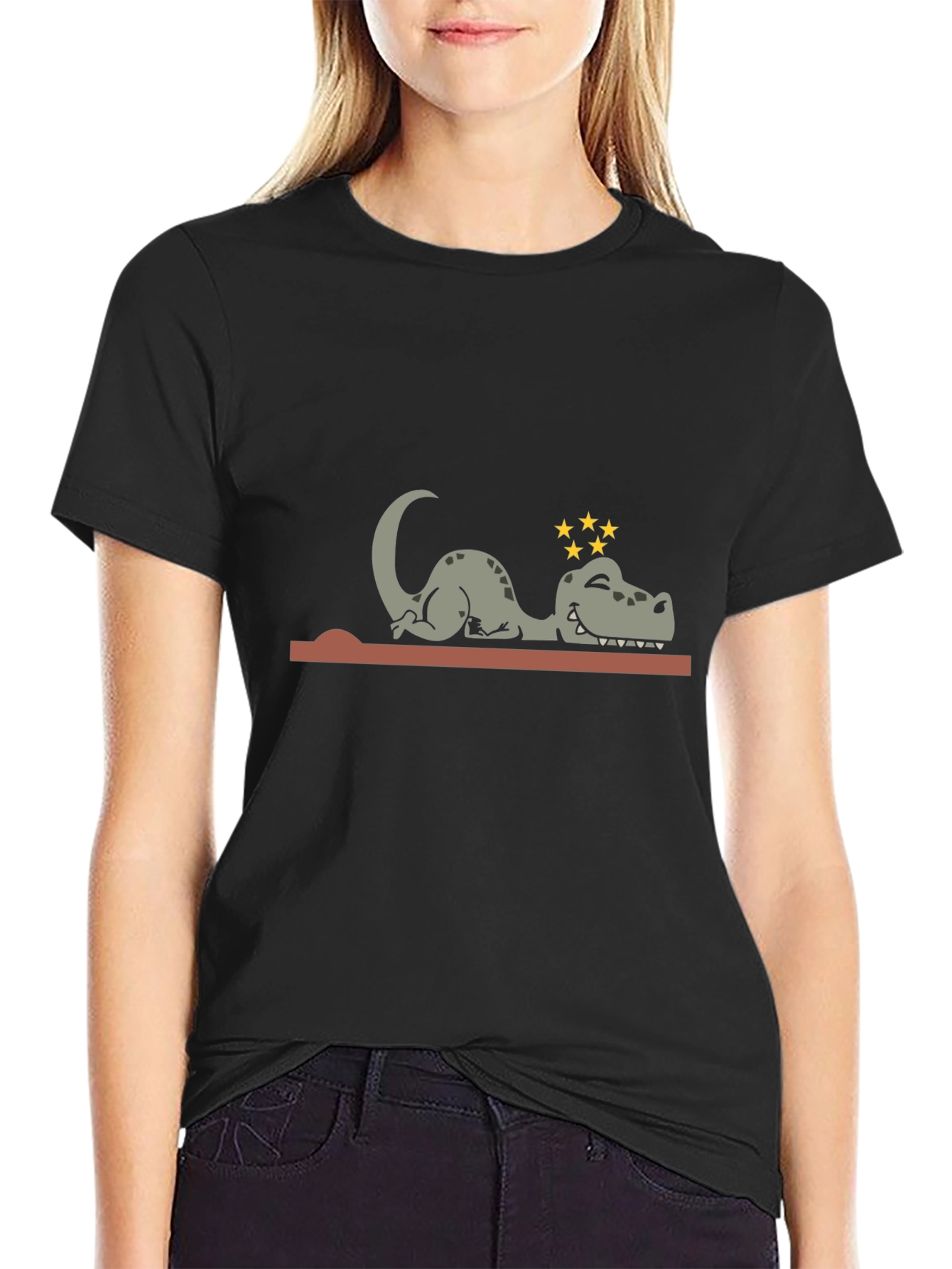 Knocked Out Dino Tee - Hilarious Cartoon T-Shirt