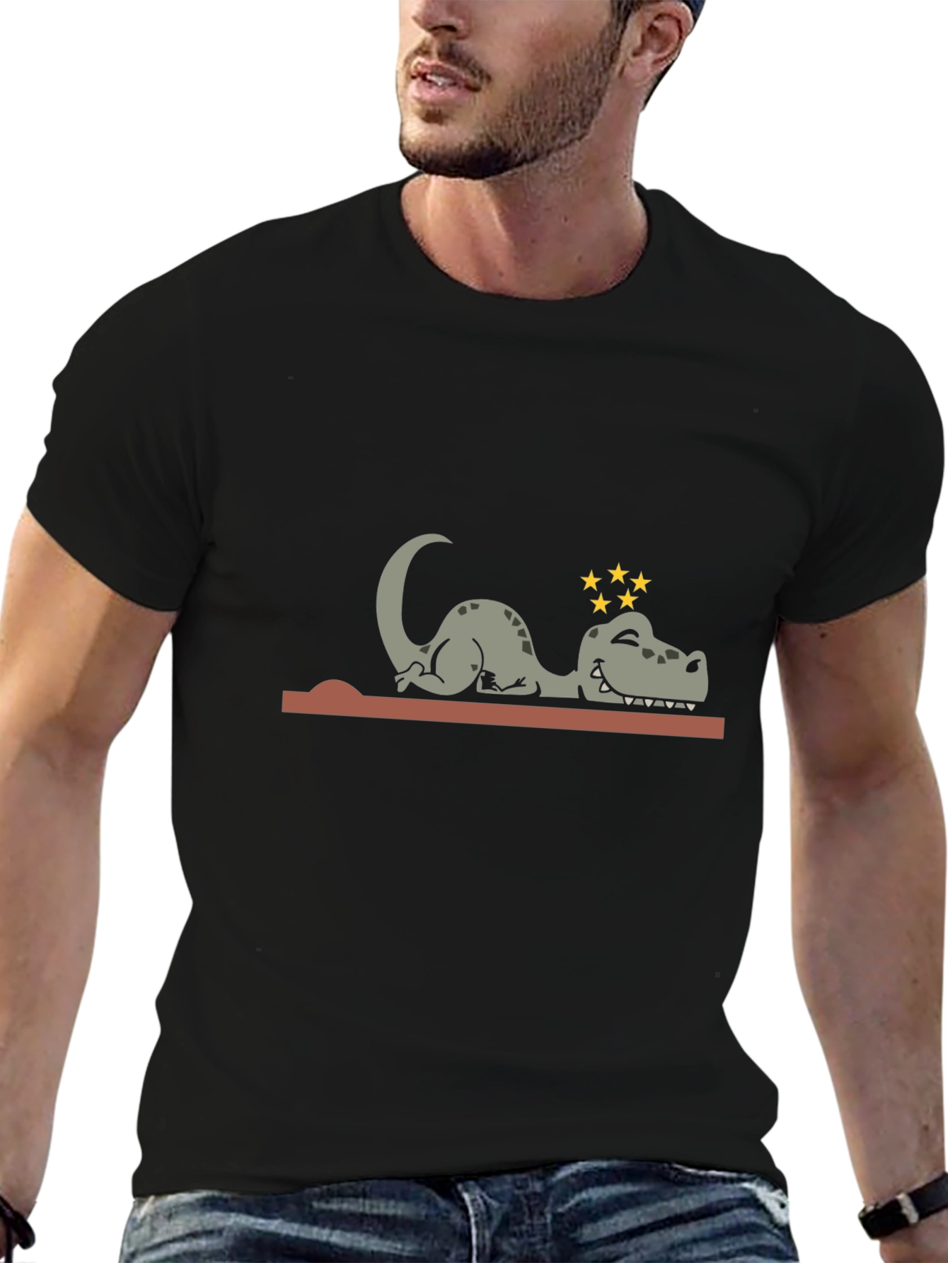 Knocked Out Dino Tee - Hilarious Cartoon T-Shirt