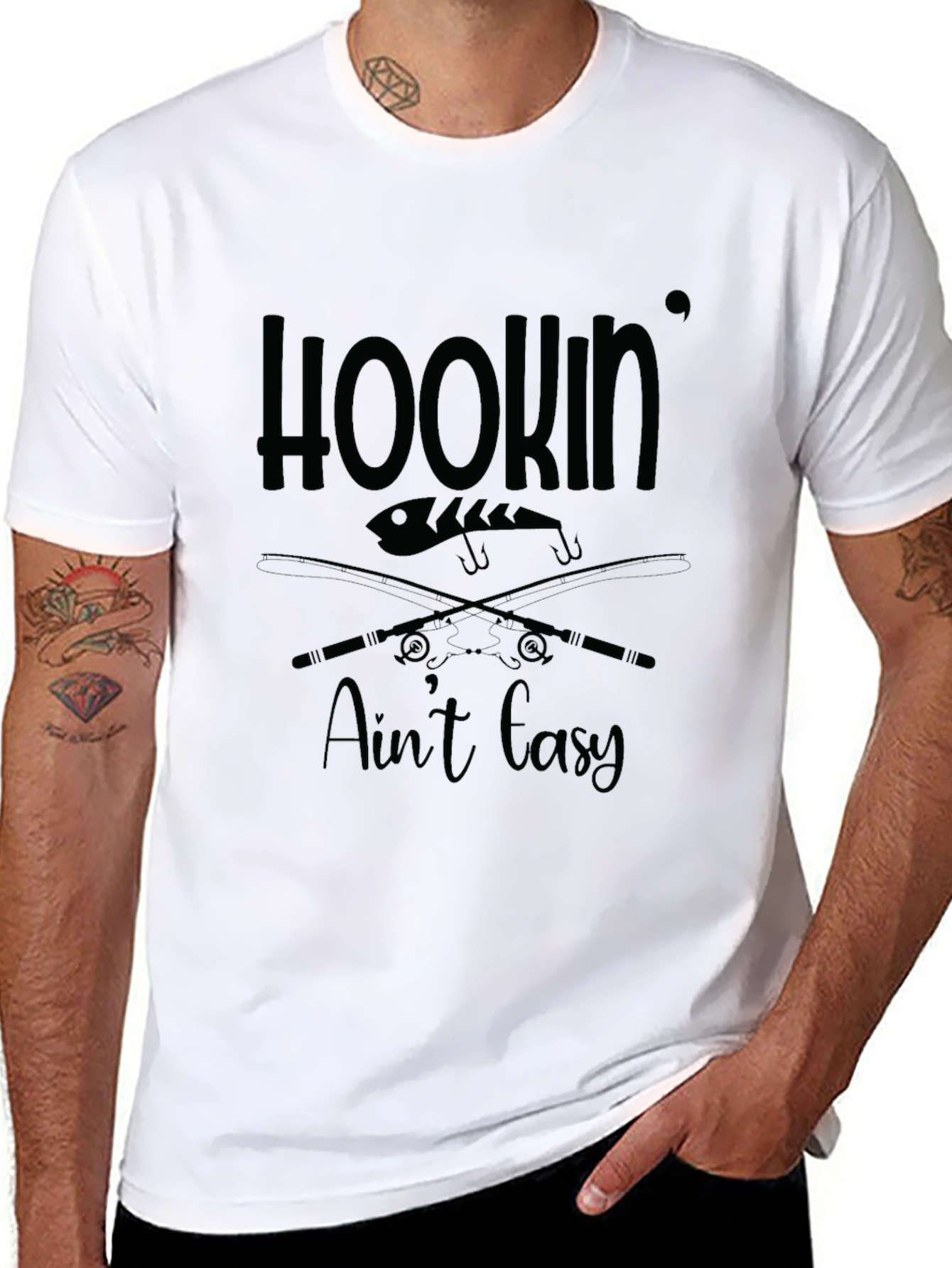Hookin Aint Easy T-Shirt: Fishing Graphic Tee