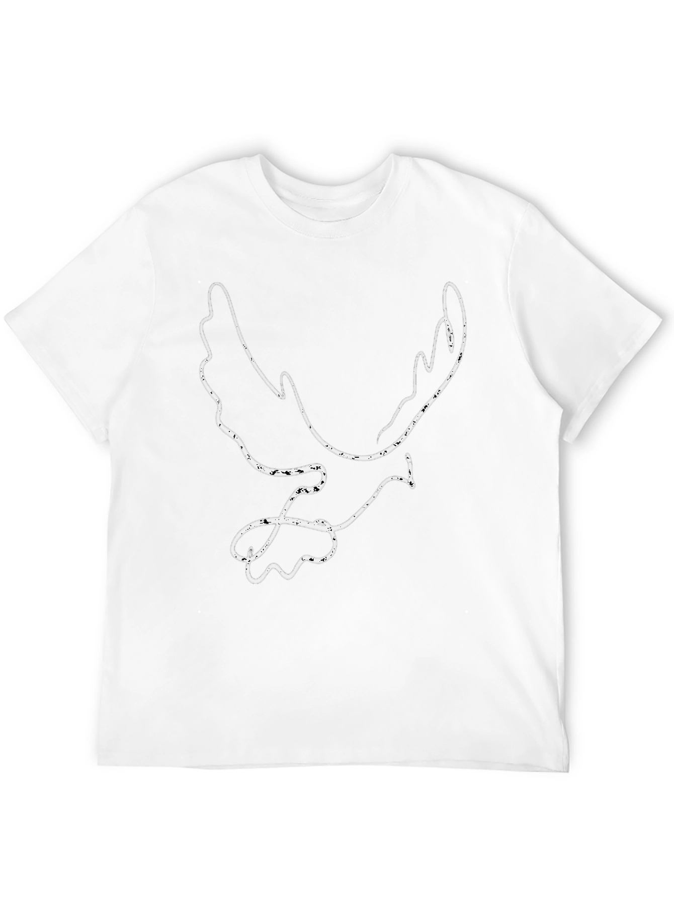 Abstract Dove Outline Black T-Shirt