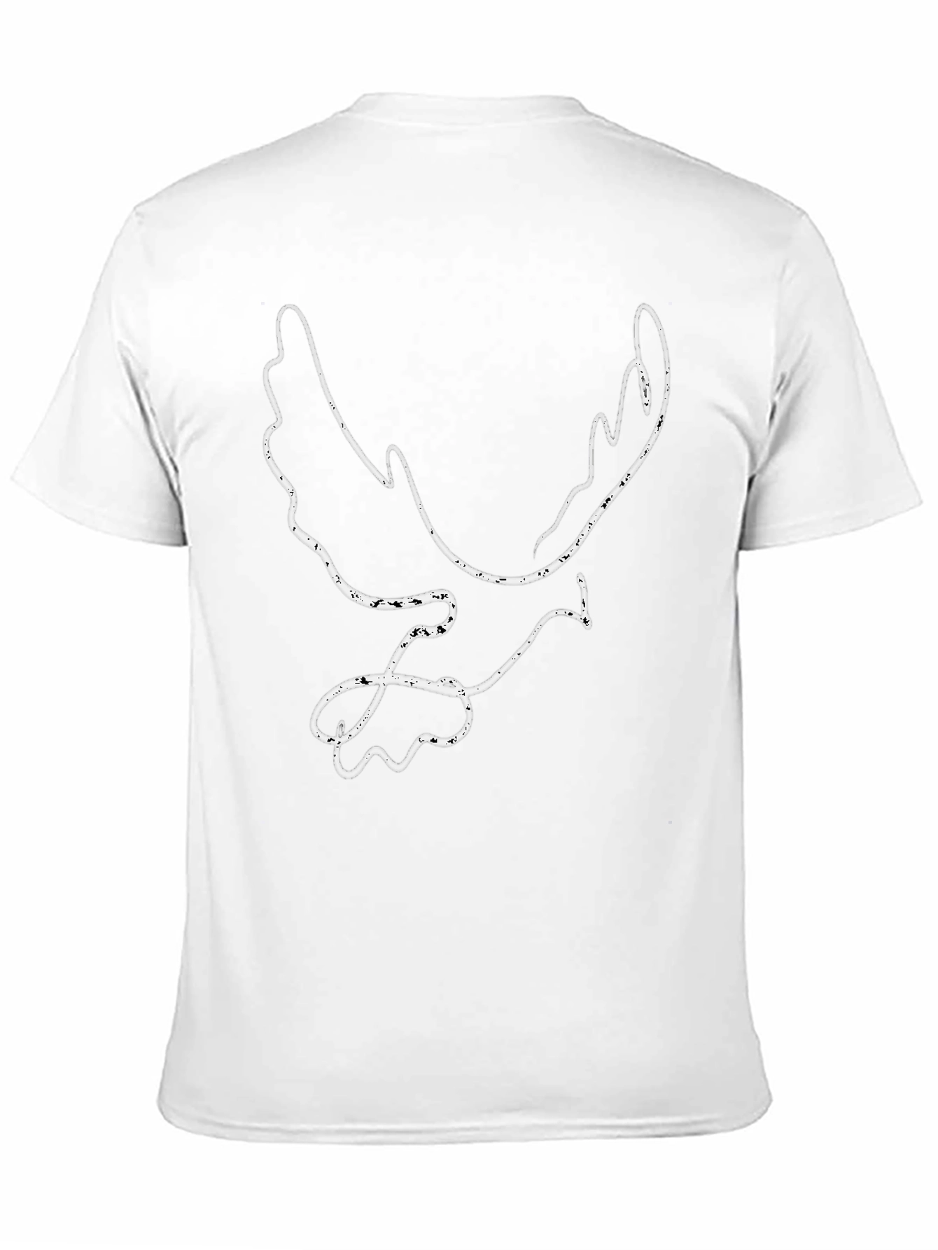 Abstract Dove Outline Black T-Shirt