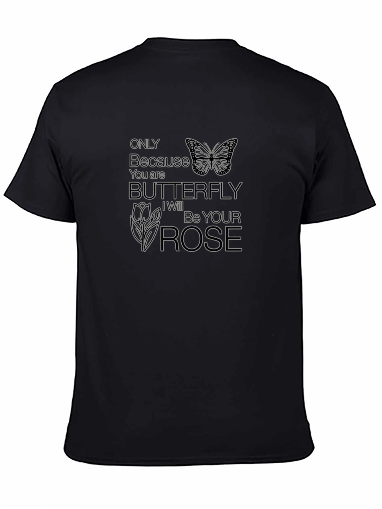 Butterfly & Rose Graphic T-Shirt