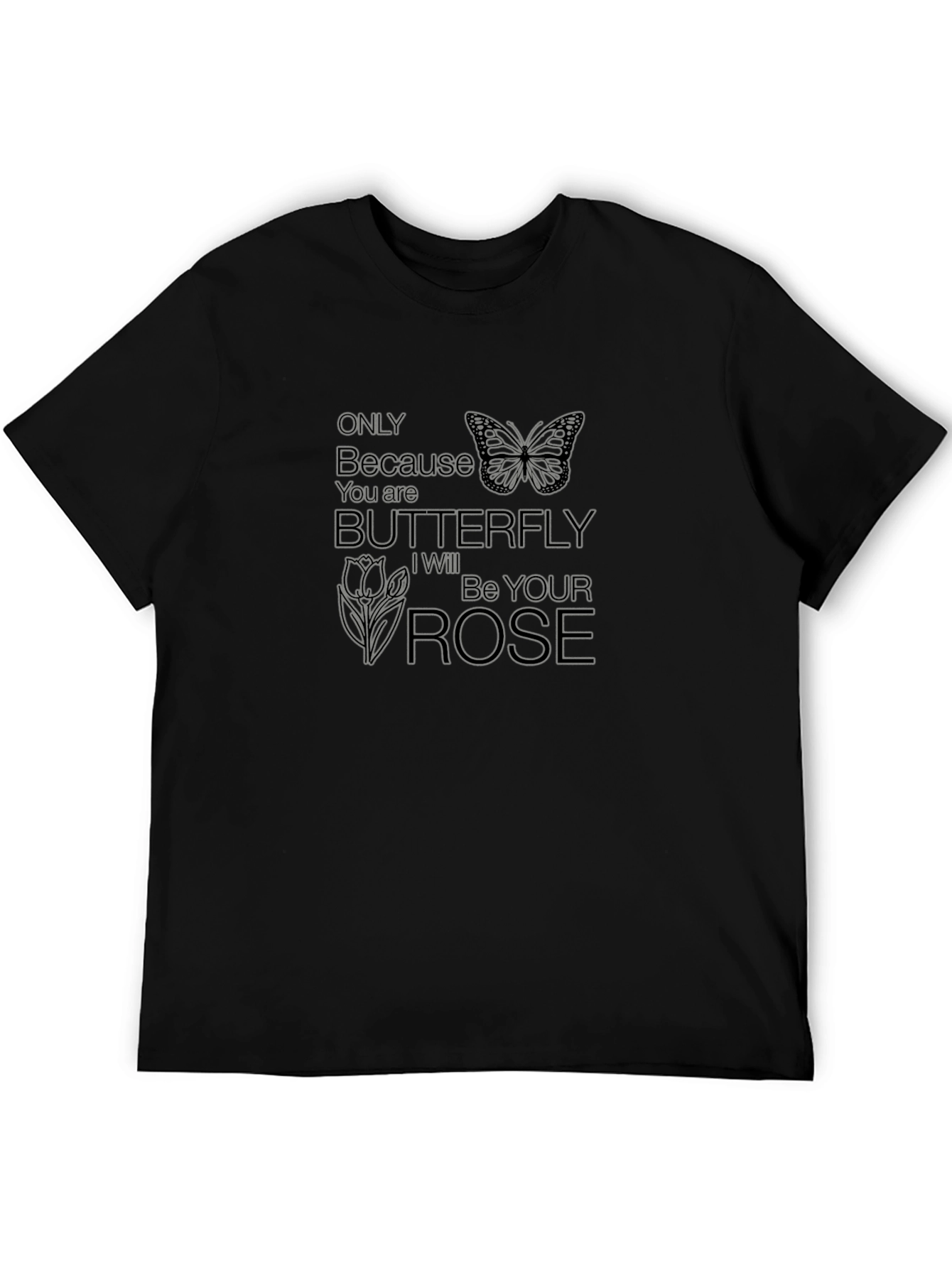 Butterfly & Rose Graphic T-Shirt