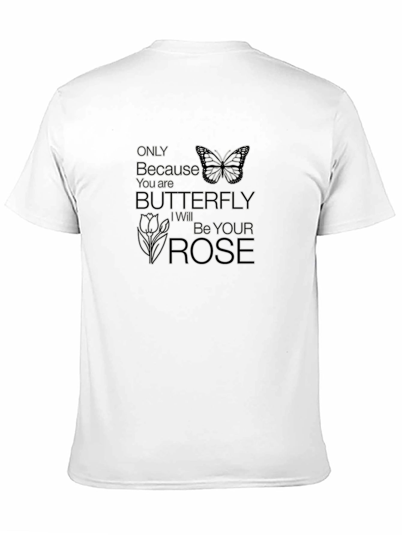Butterfly & Rose Graphic T-Shirt