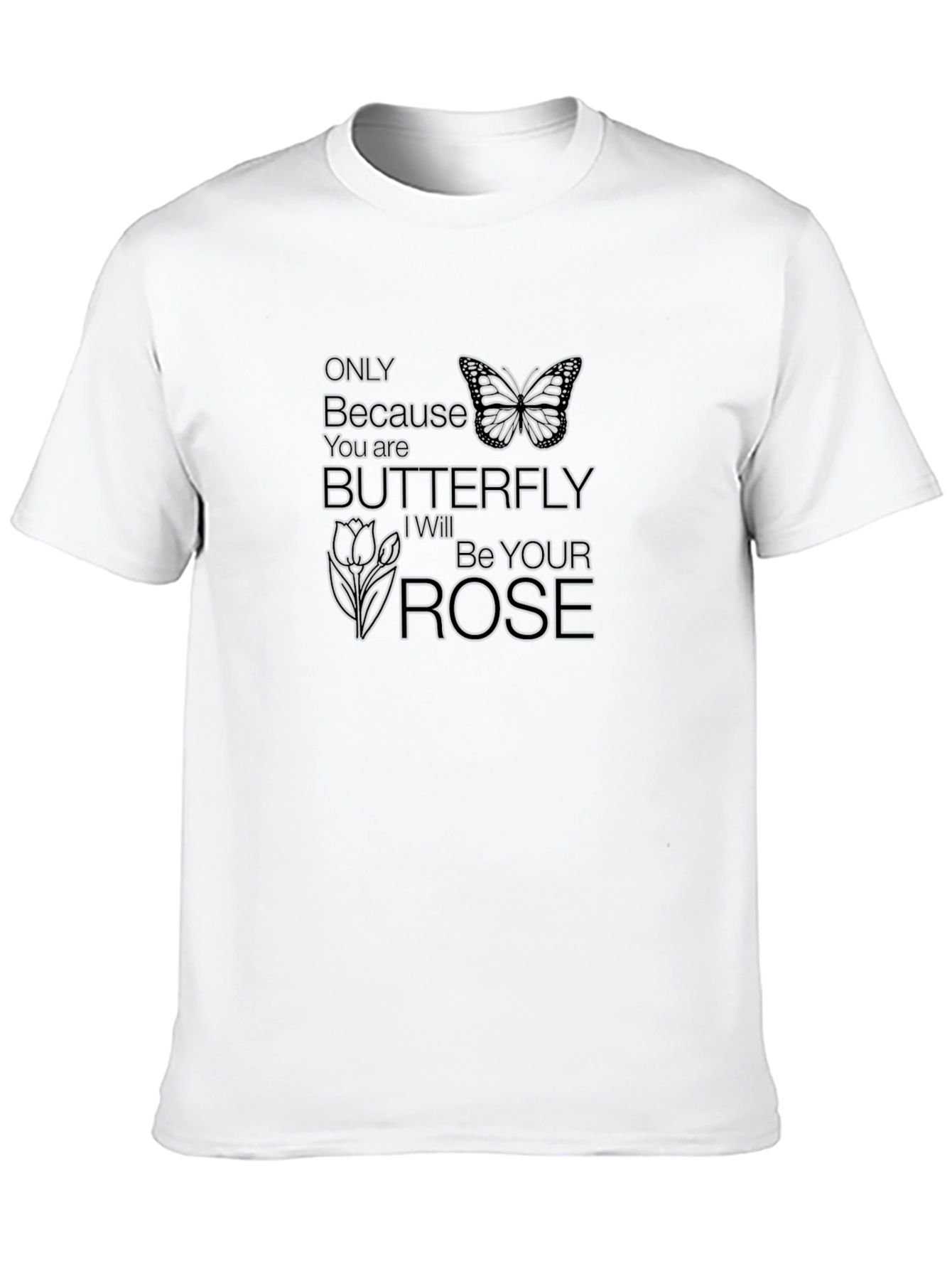 Butterfly & Rose Graphic T-Shirt