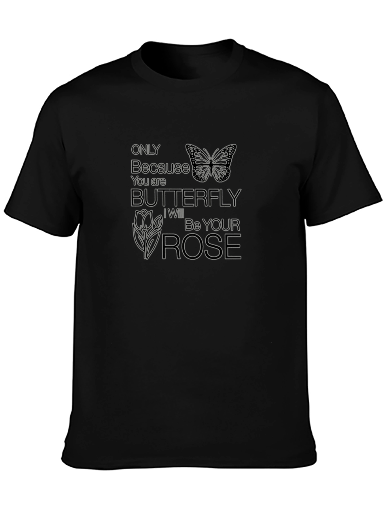 Butterfly & Rose Graphic T-Shirt