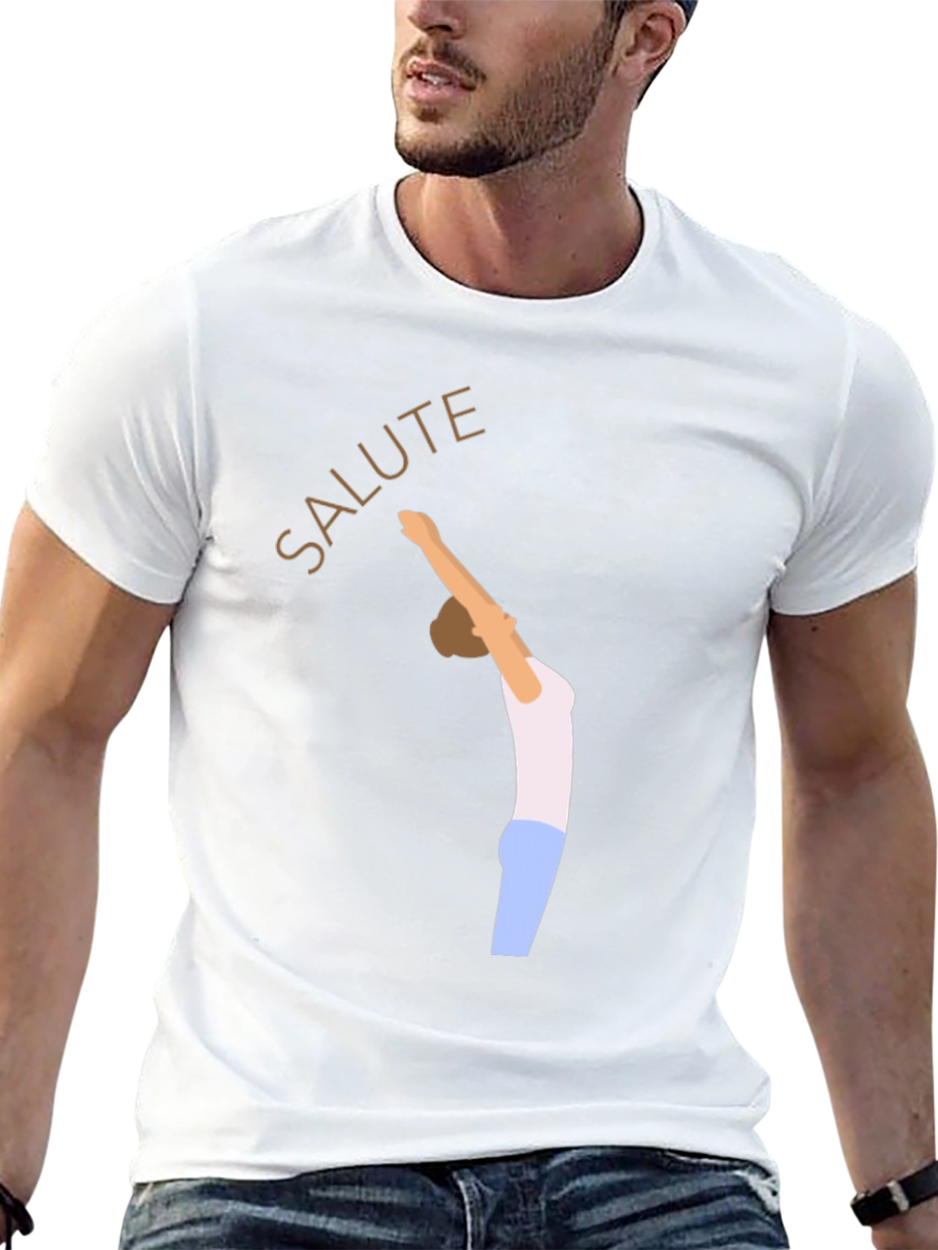 Salute Yoga Pose Black T-Shirt