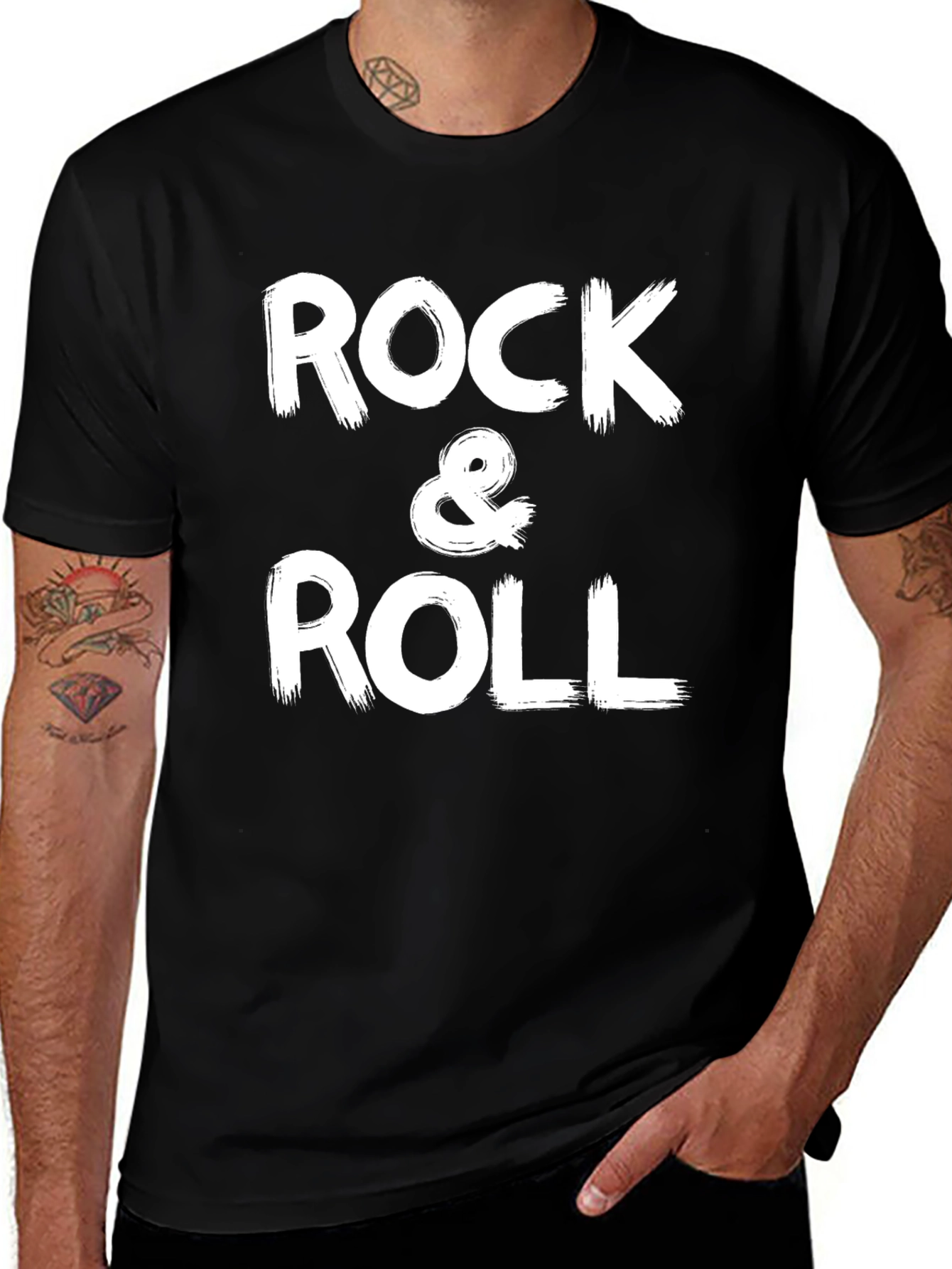 Rock & Roll Graphic Tee - Classic Black T-Shirt
