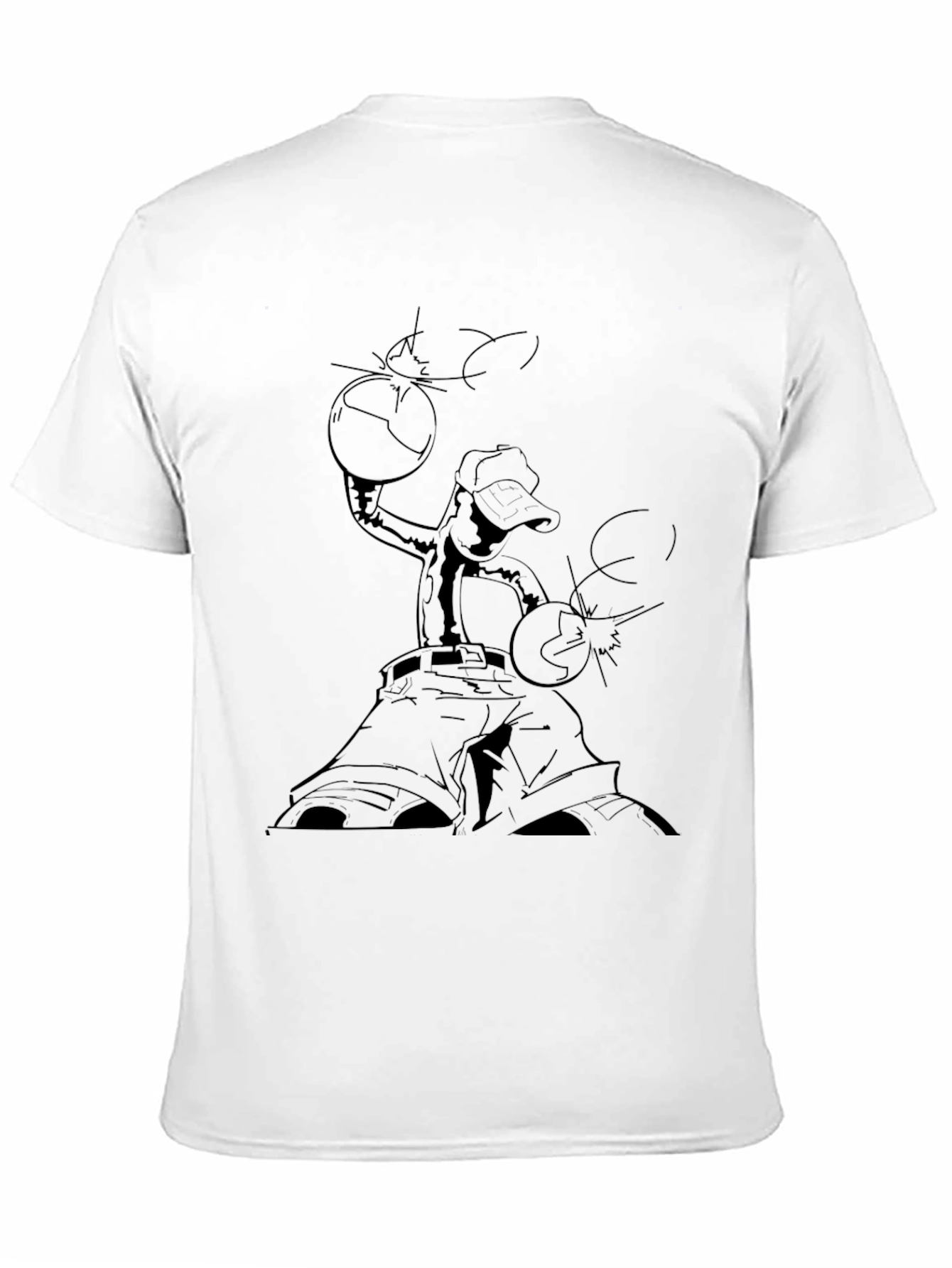 Black T-Shirt with Basketball Graphic