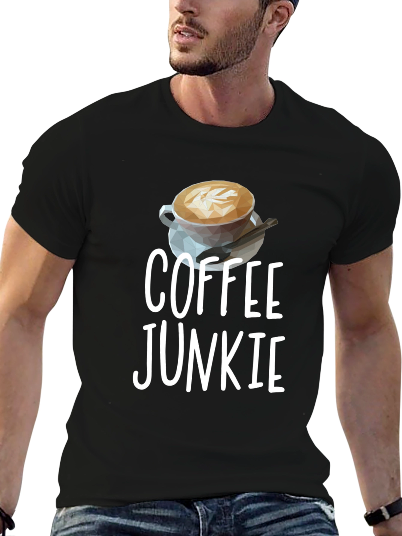 Coffee Junkie Graphic Tee - Unisex Black T-Shirt