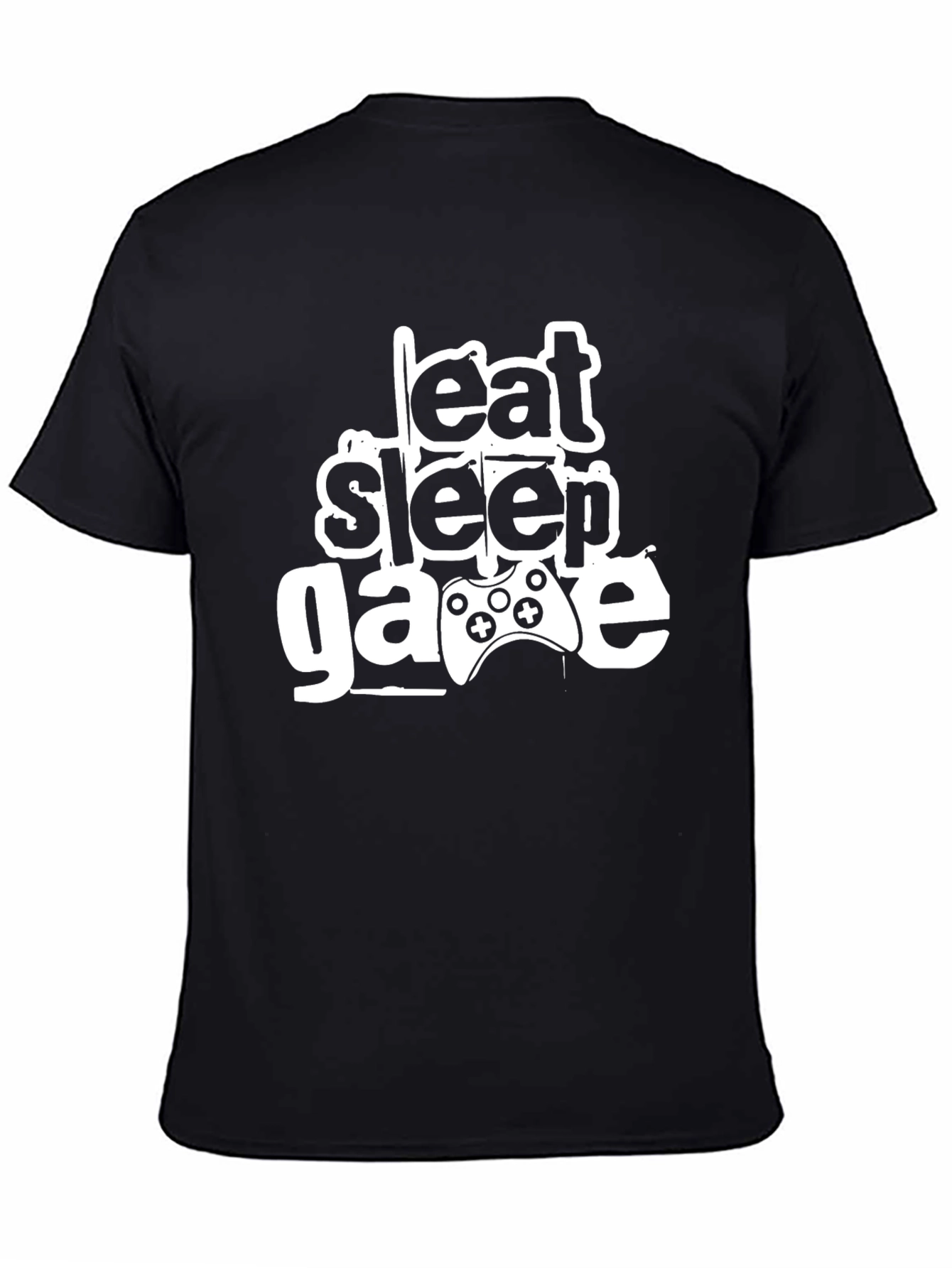 Eat Sleep Game Black T-Shirt Gamer Design