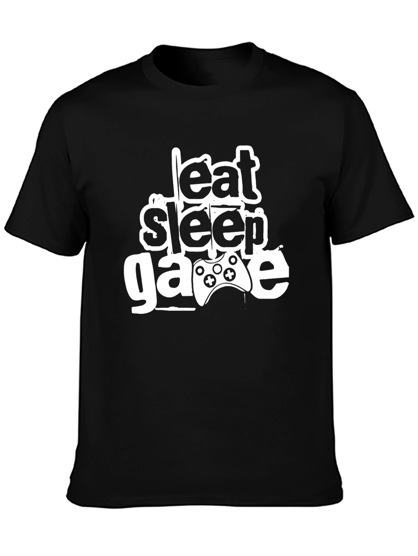 Eat Sleep Game Black T-Shirt Gamer Design