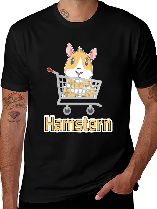 Hamstern T-Shirt: Cute Hamster in Shopping Cart Tee