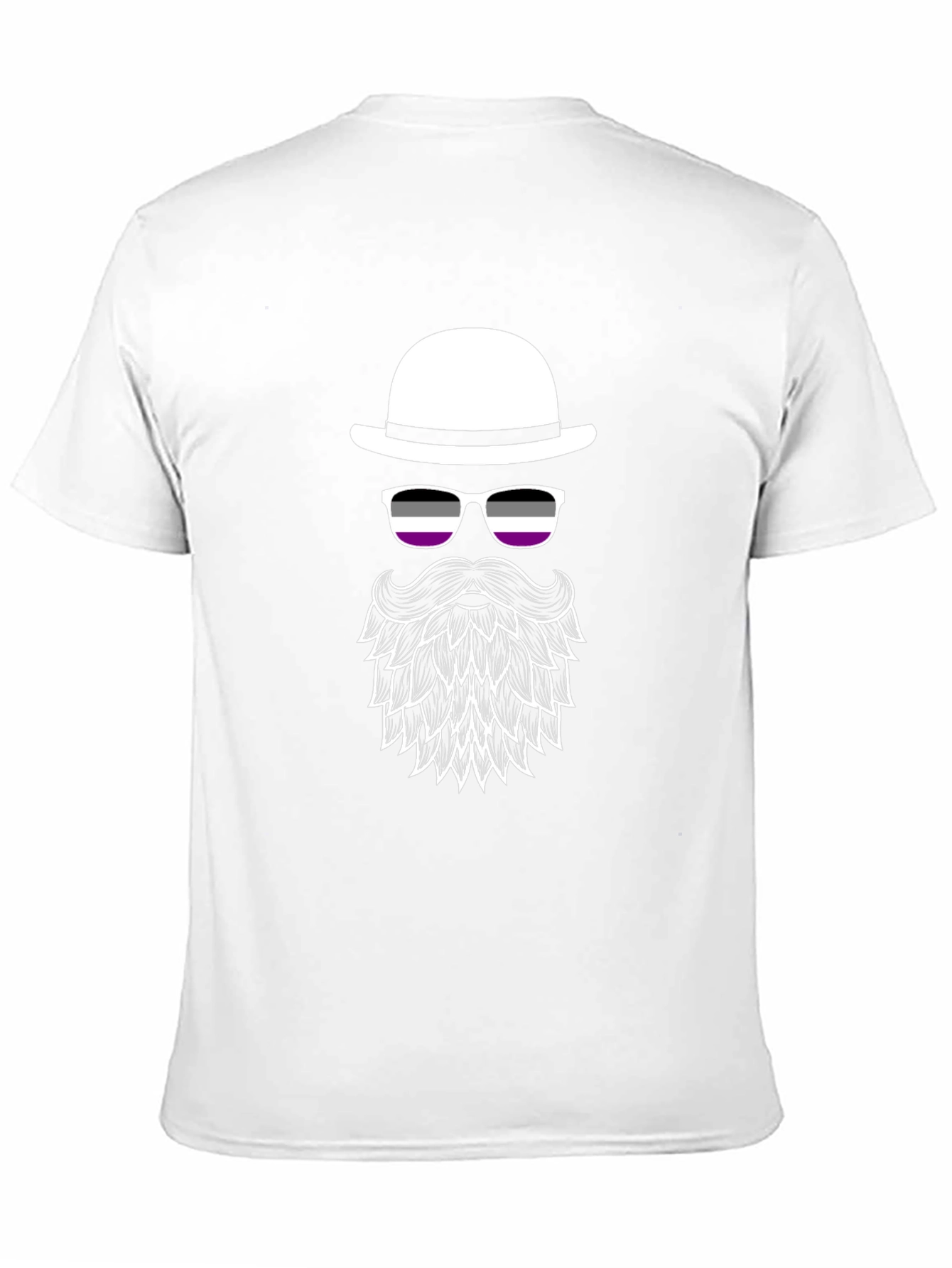 Asexual Pride Bowler Hat & Beard T-Shirt
