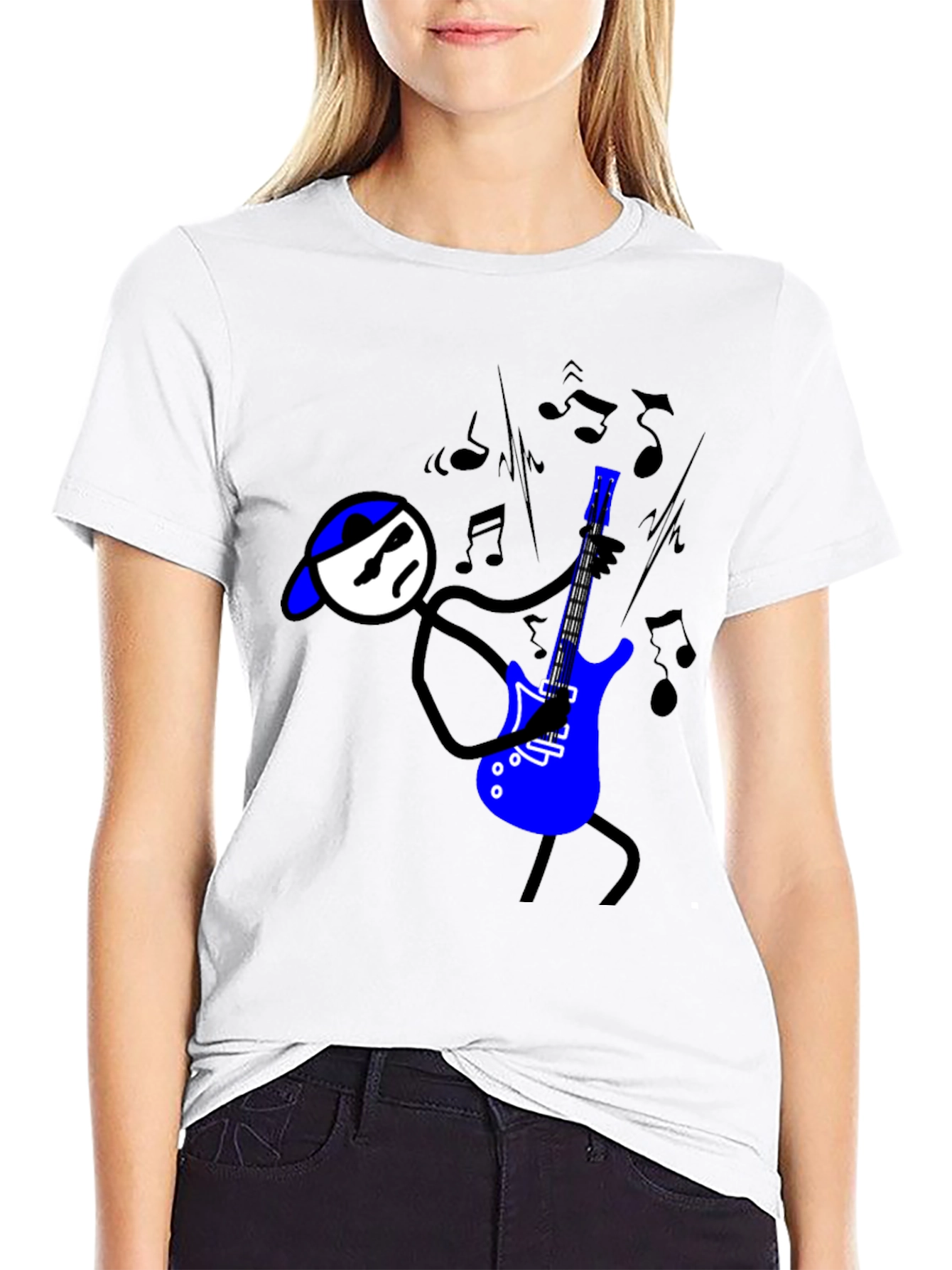 Cool Stick Figure Guitarist T-Shirt
