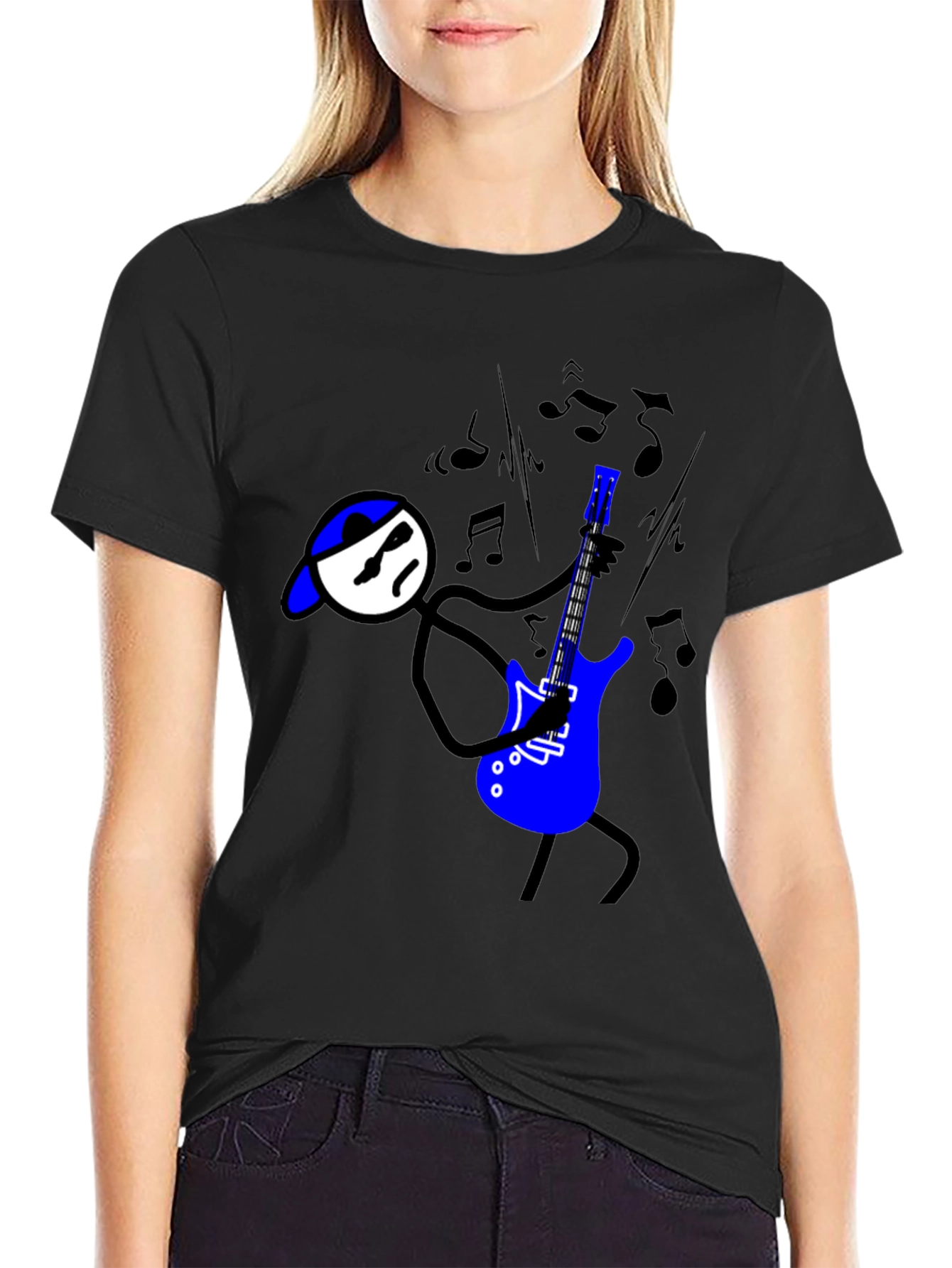 Cool Stick Figure Guitarist T-Shirt