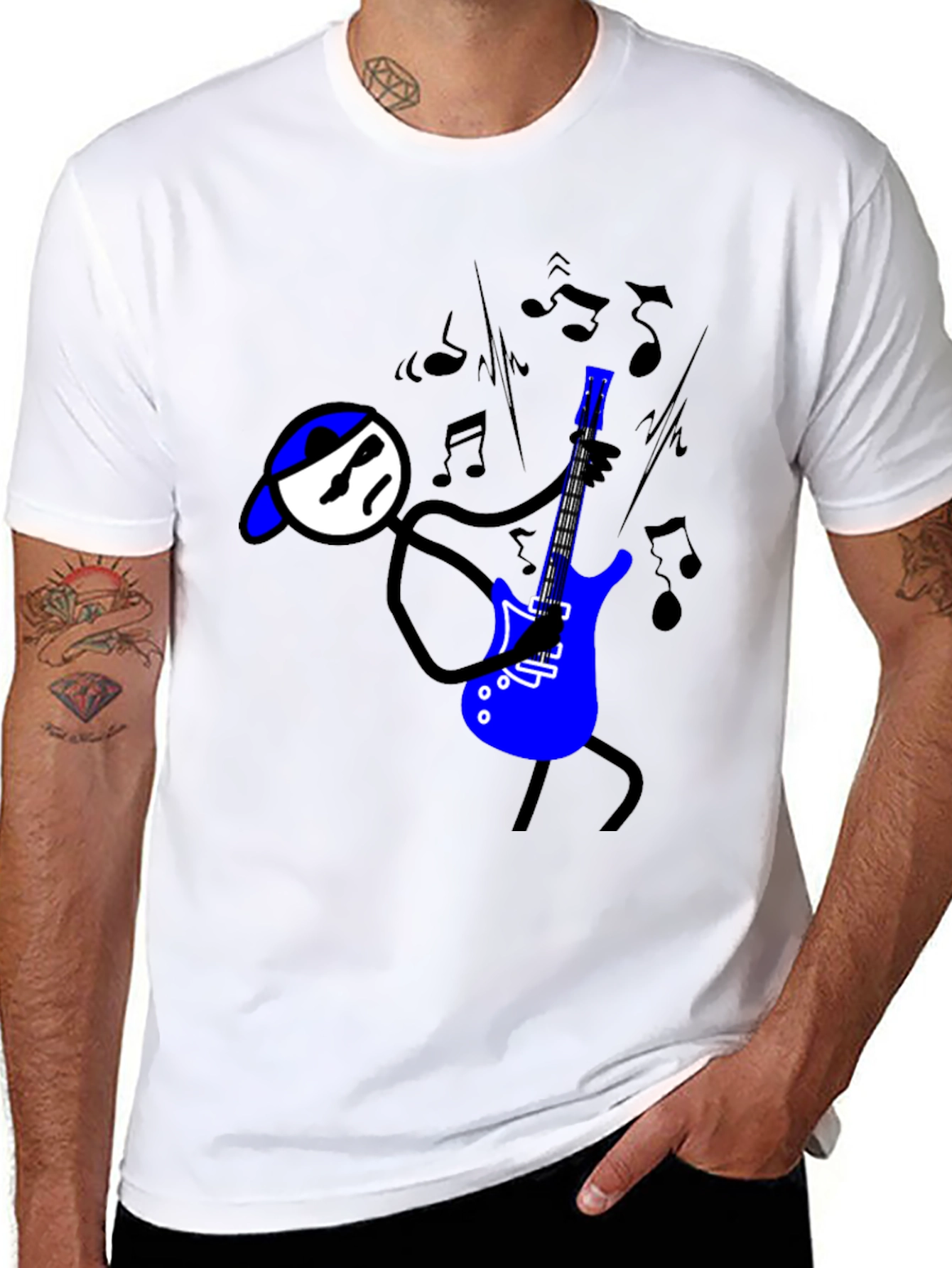 Cool Stick Figure Guitarist T-Shirt