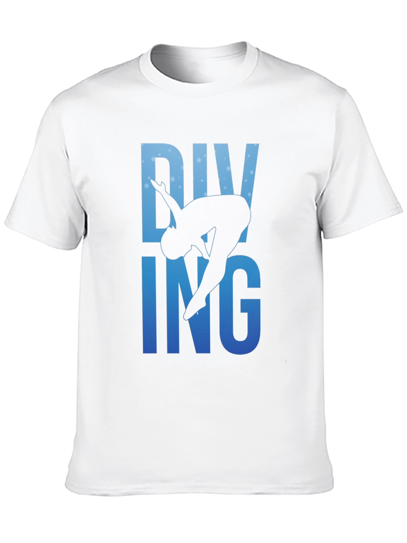 Diving Silhouette Graphic Print Black T-Shirt