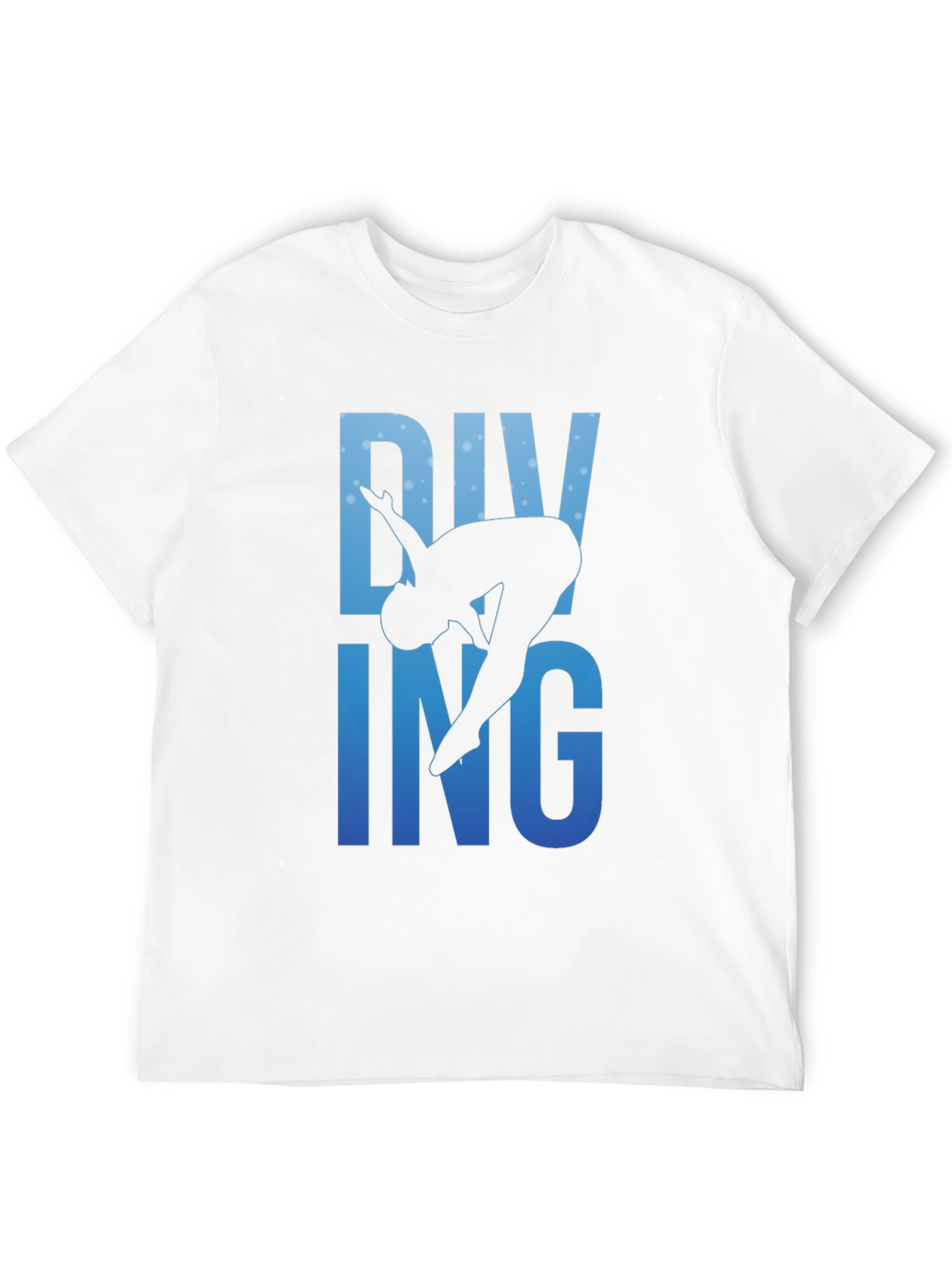 Diving Silhouette Graphic Print Black T-Shirt