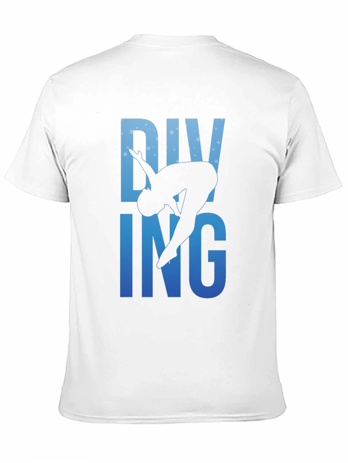 Diving Silhouette Graphic Print Black T-Shirt