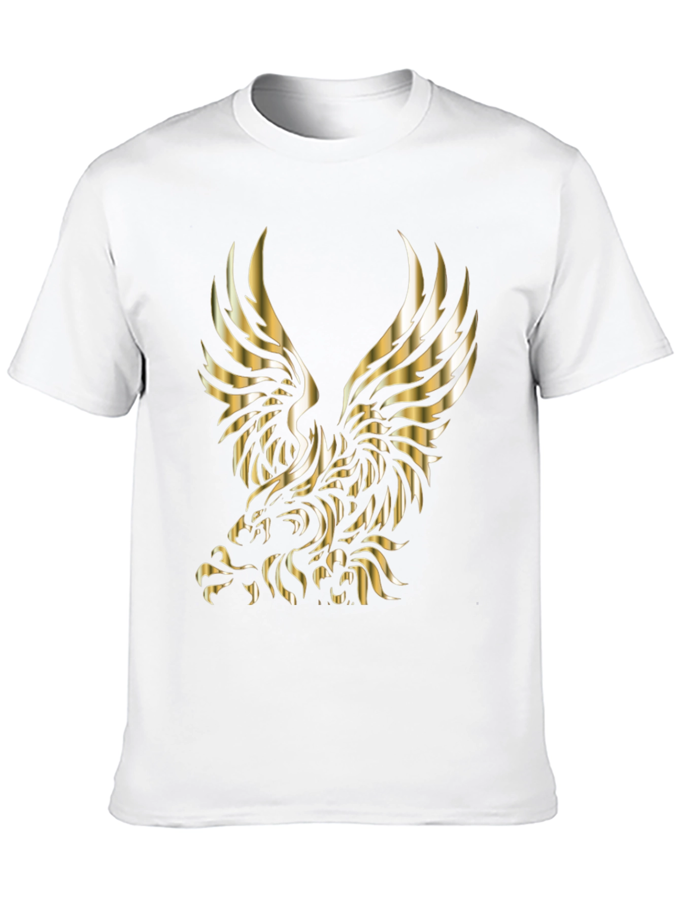 Mens Black T-shirt with Gold Eagle Graphic