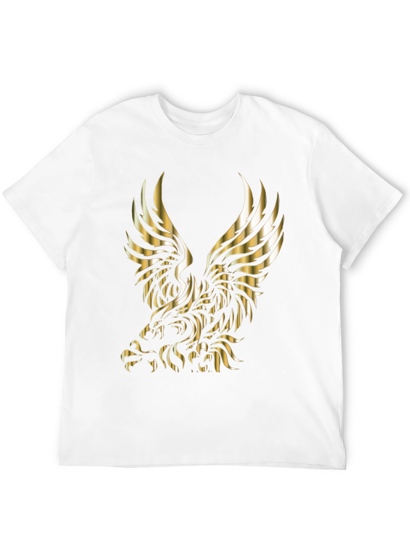 Mens Black T-shirt with Gold Eagle Graphic