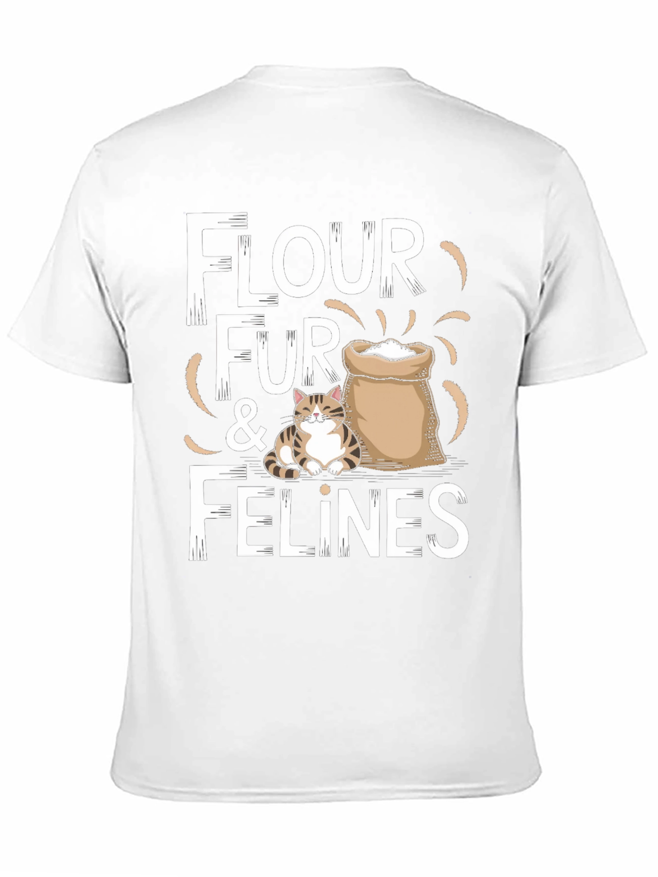 Flour Fur & Felines Funny Cat T-Shirt
