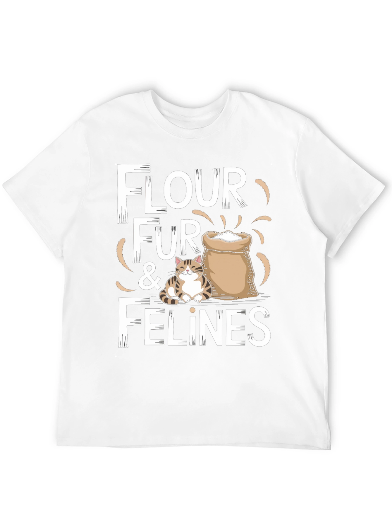 Flour Fur & Felines Funny Cat T-Shirt