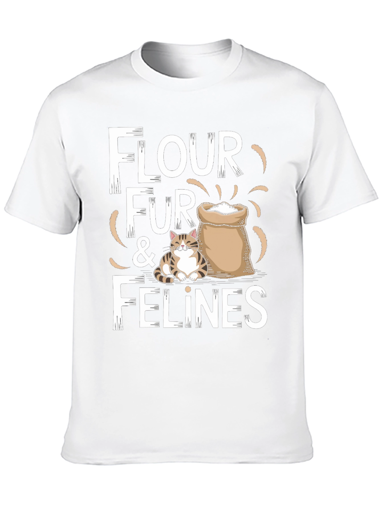 Flour Fur & Felines Funny Cat T-Shirt
