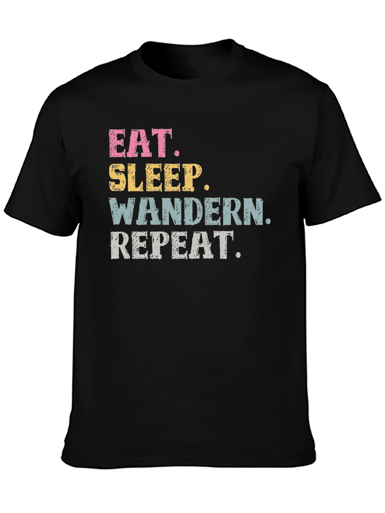 Eat Sleep Wandern Repeat Black T-Shirt