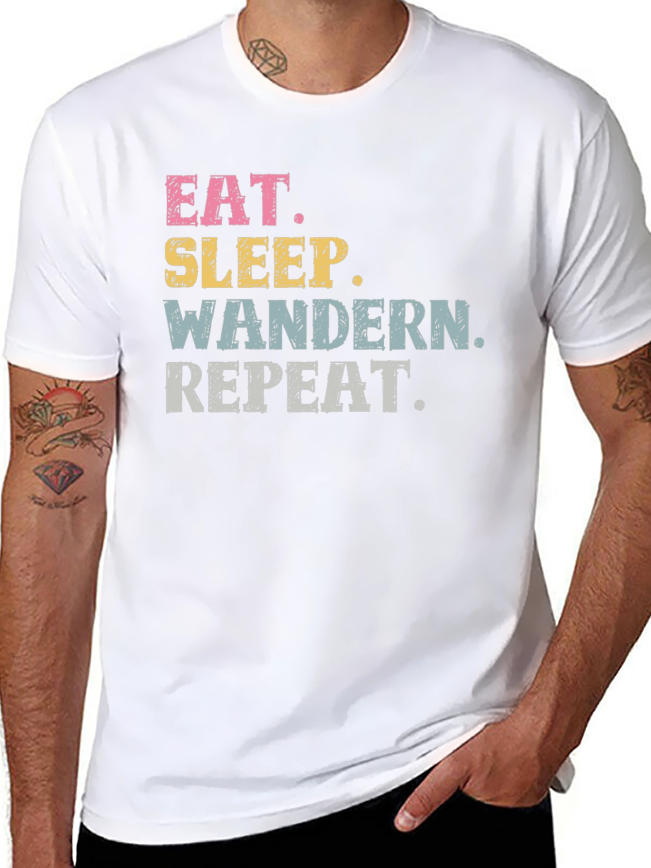 Eat Sleep Wandern Repeat Black T-Shirt