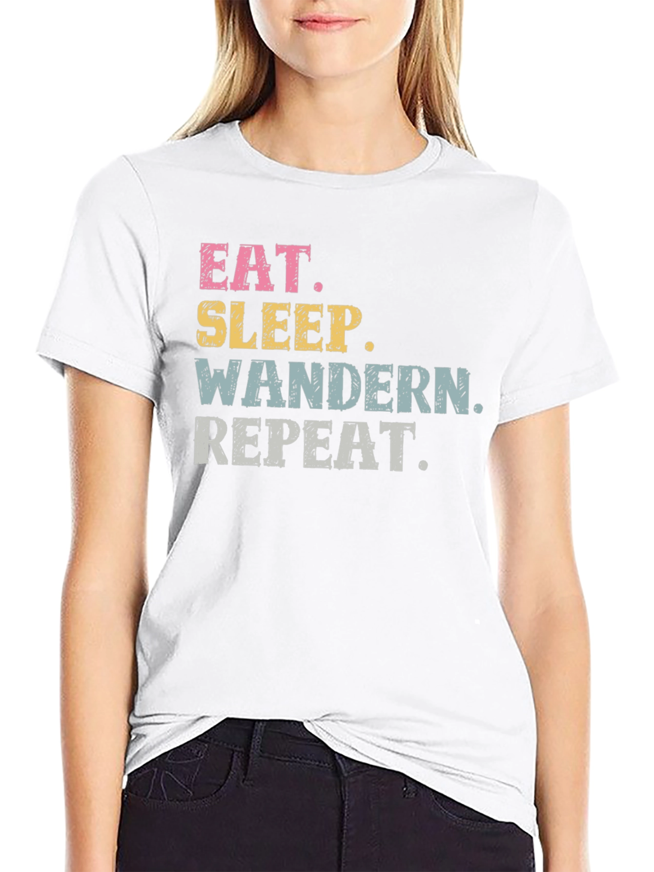 Eat Sleep Wandern Repeat Black T-Shirt