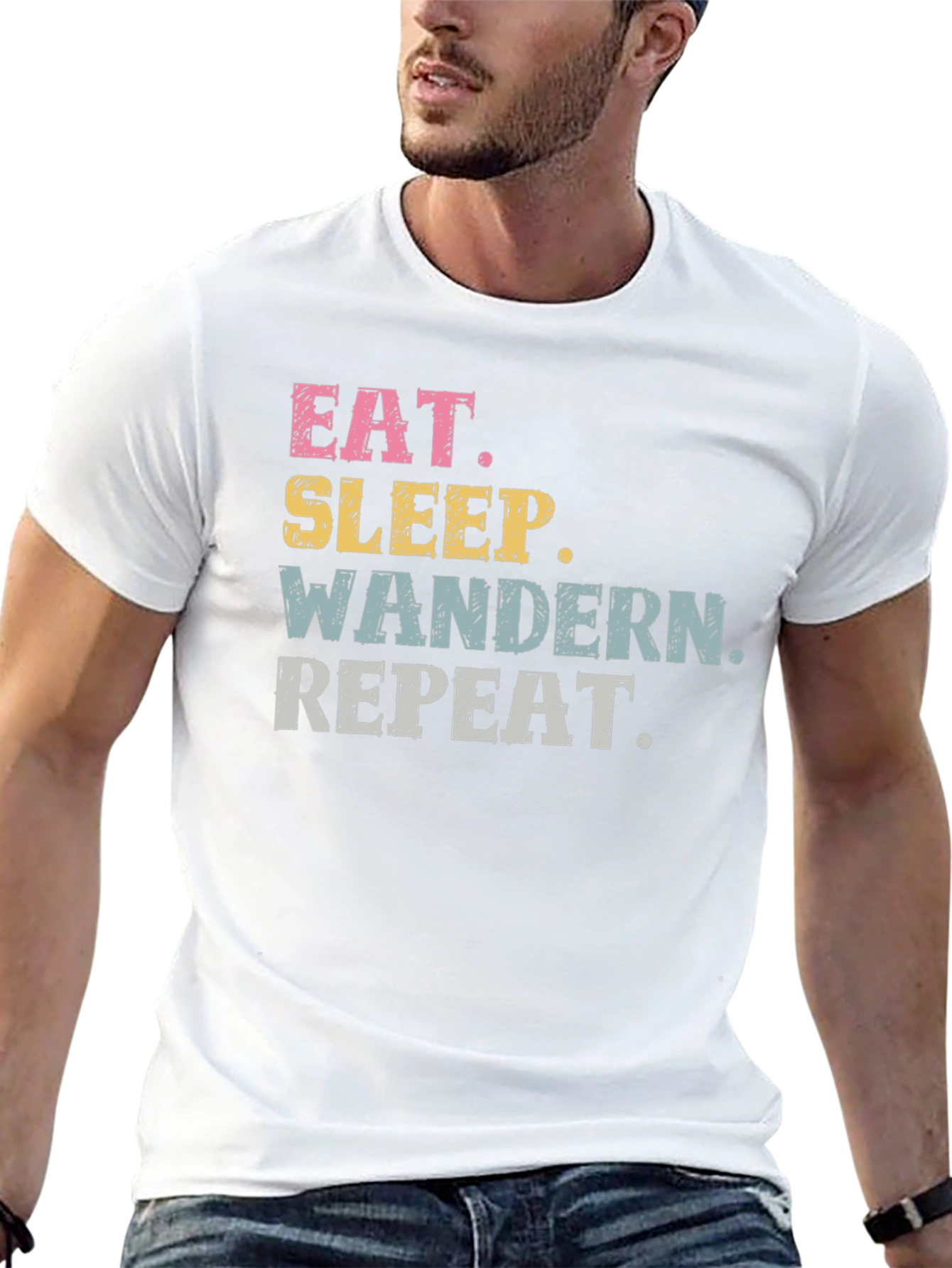 Eat Sleep Wandern Repeat Black T-Shirt