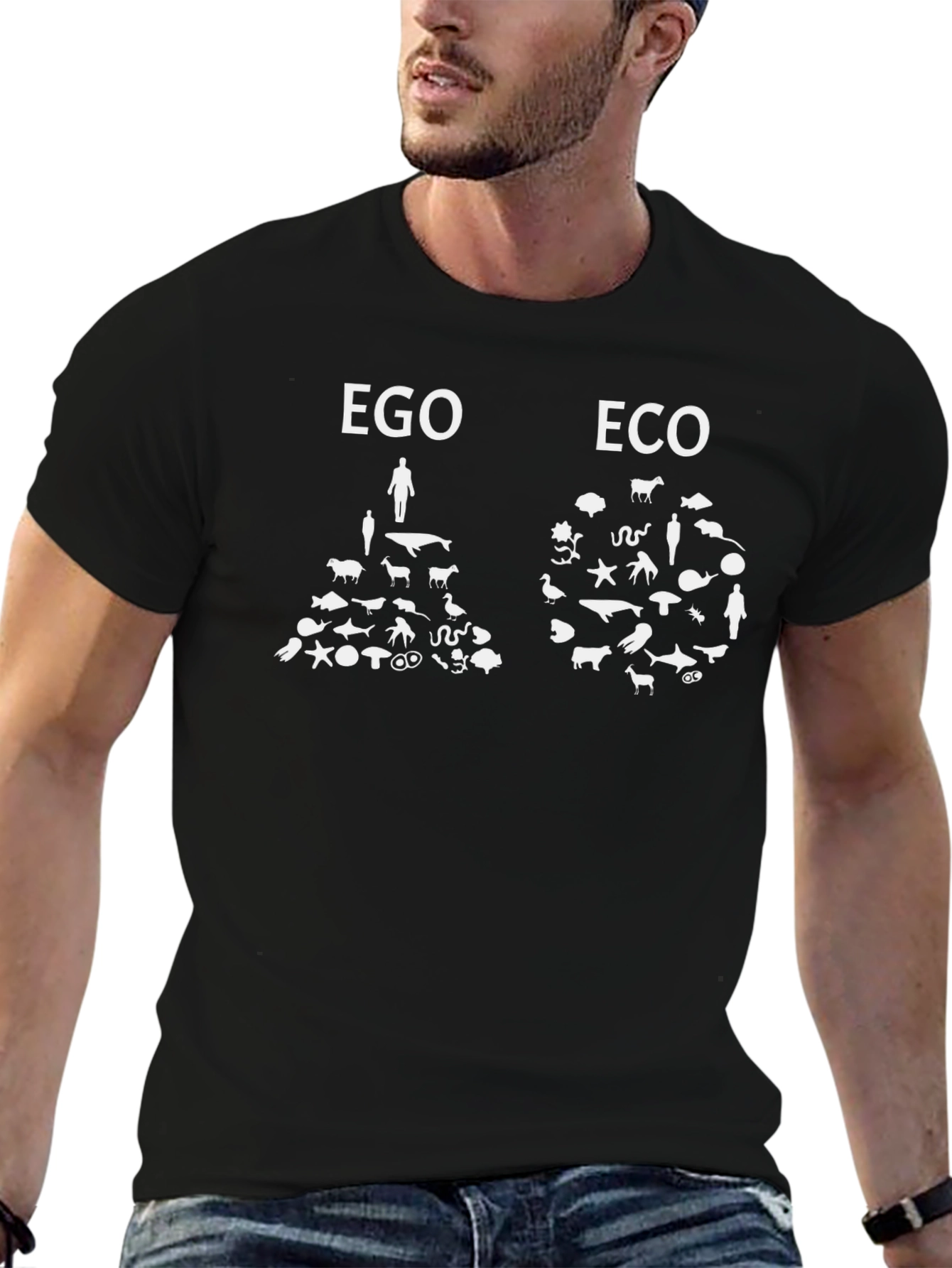 Ego vs. Eco Graphic T-Shirt - Black