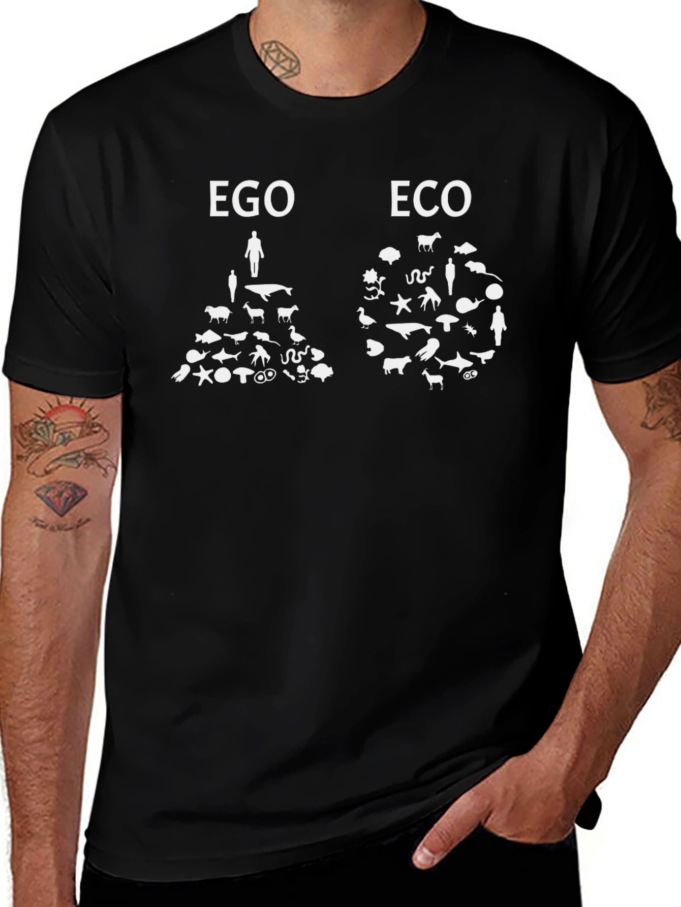 Ego vs. Eco Graphic T-Shirt - Black