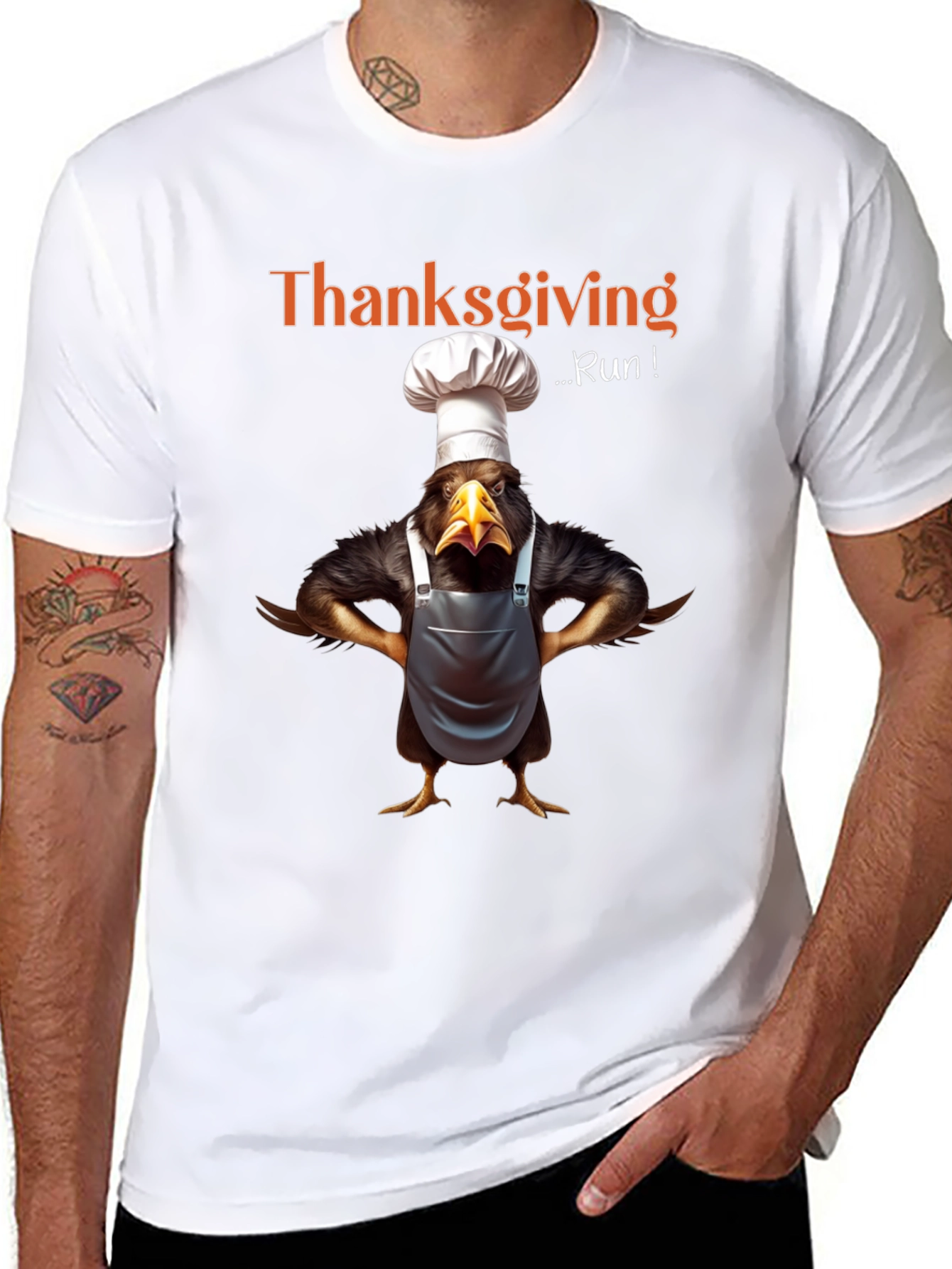 Thanksgiving Run Chef Turkey T-Shirt