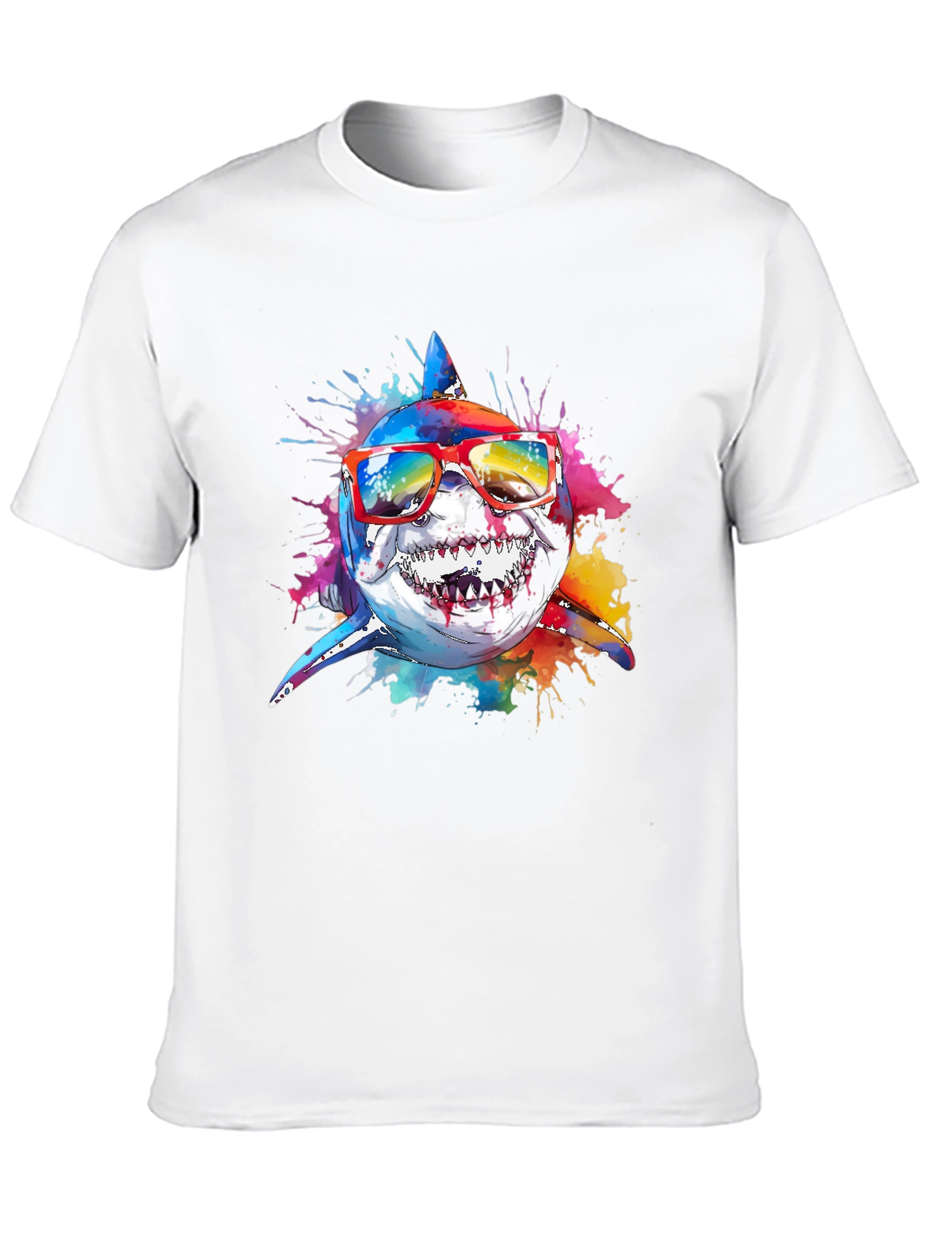 Cool Shark Graphic Tee - Black Cotton T-Shirt